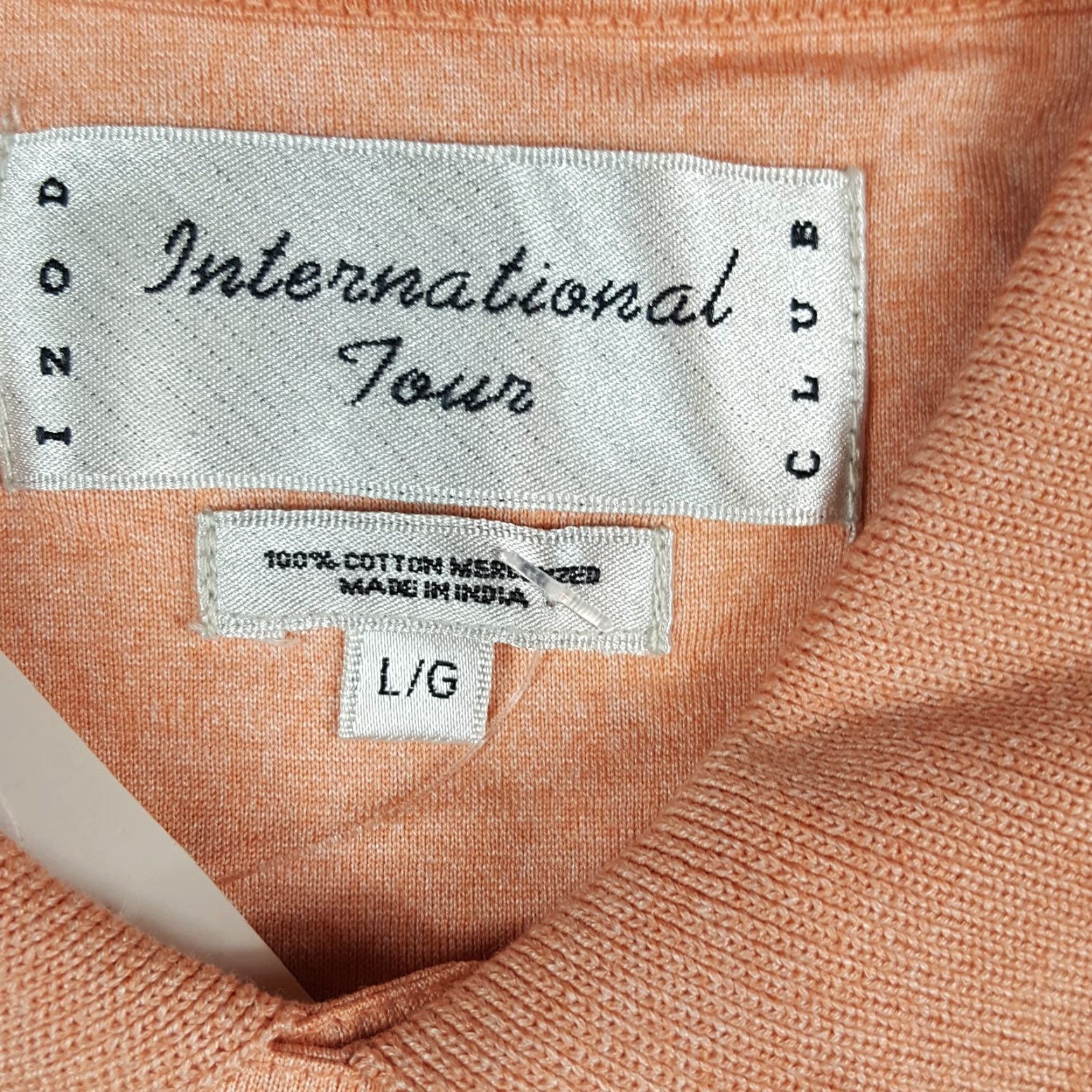 Izod VINTAGE IZOD Polo Shirt Men's L Golf Collared Short Sleeve Pullover Peach Pink 90s Preppy Beach Grunge Rock Classic Summer Spring Casual Workwear Size US L / EU 52-54 / 3 - 7 Thumbnail