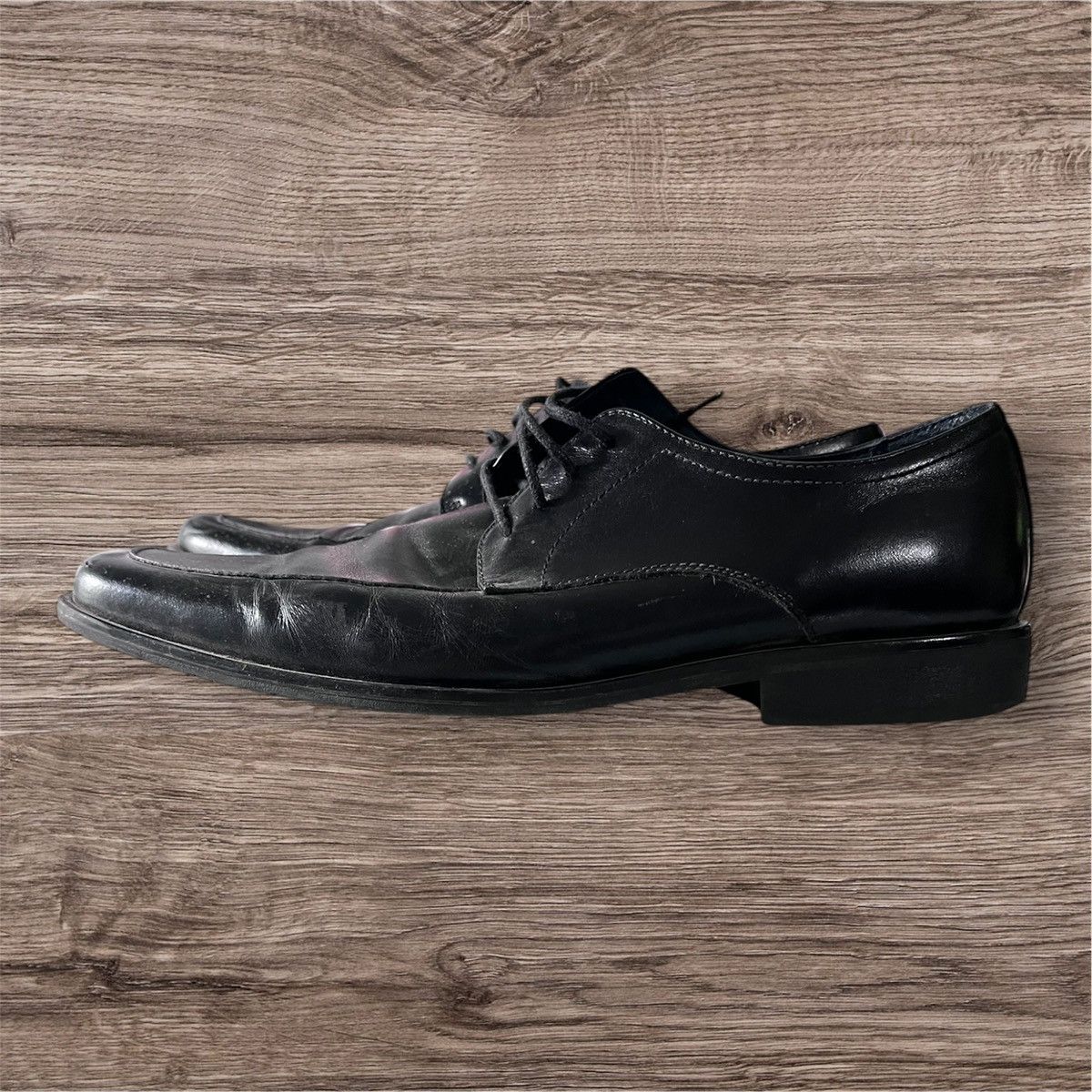 Aldo ALDO Black Leather Lace Up 4-Eye Round Toe Oxfords Men’s Size US 10.5 / EU 43-44 - 3 Thumbnail