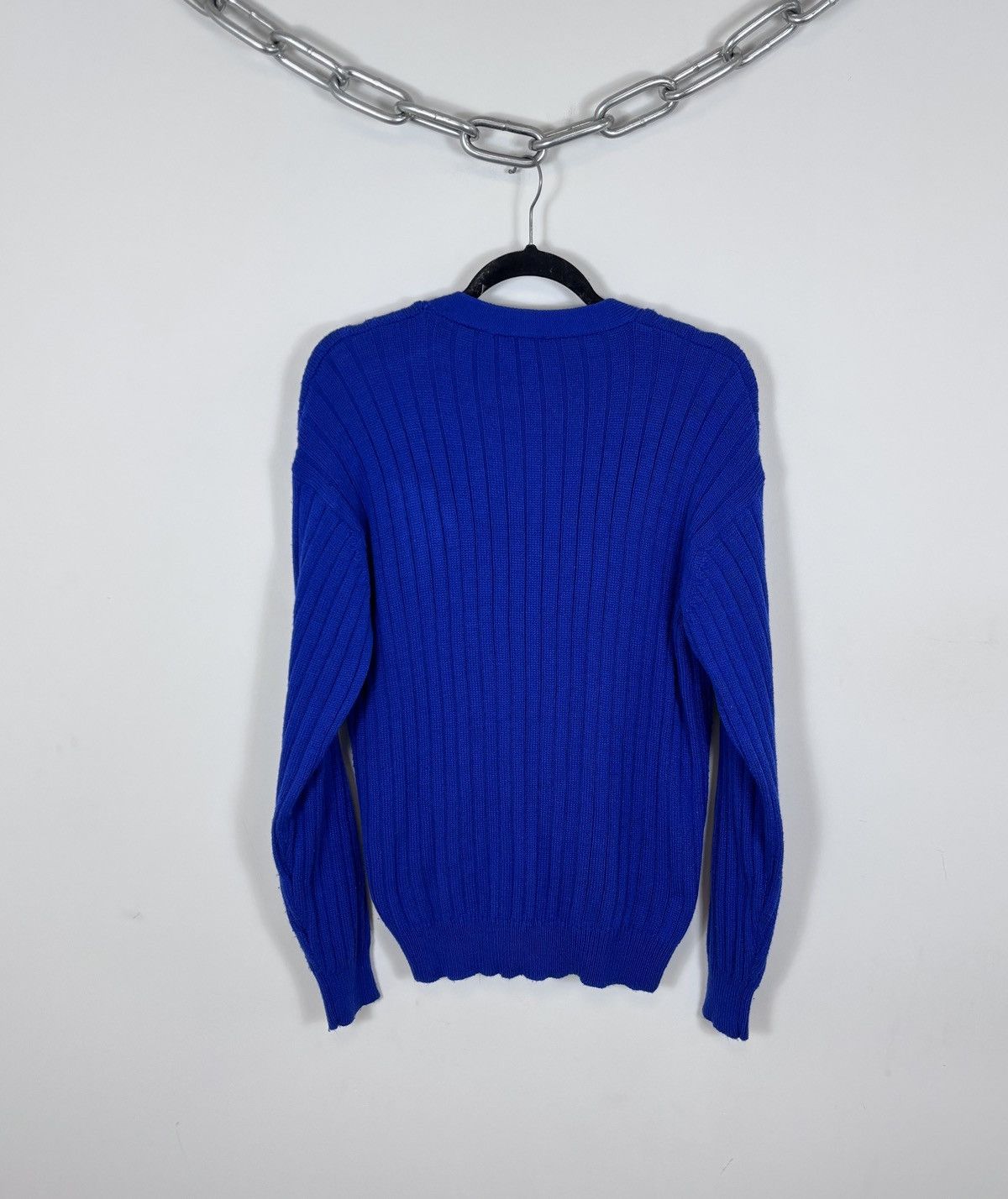 Lacoste Vintage Lacoste Men’s Blue Cable-Knit Wool Cardigan Sweater Size US M / EU 48-50 / 2 - 14 Thumbnail