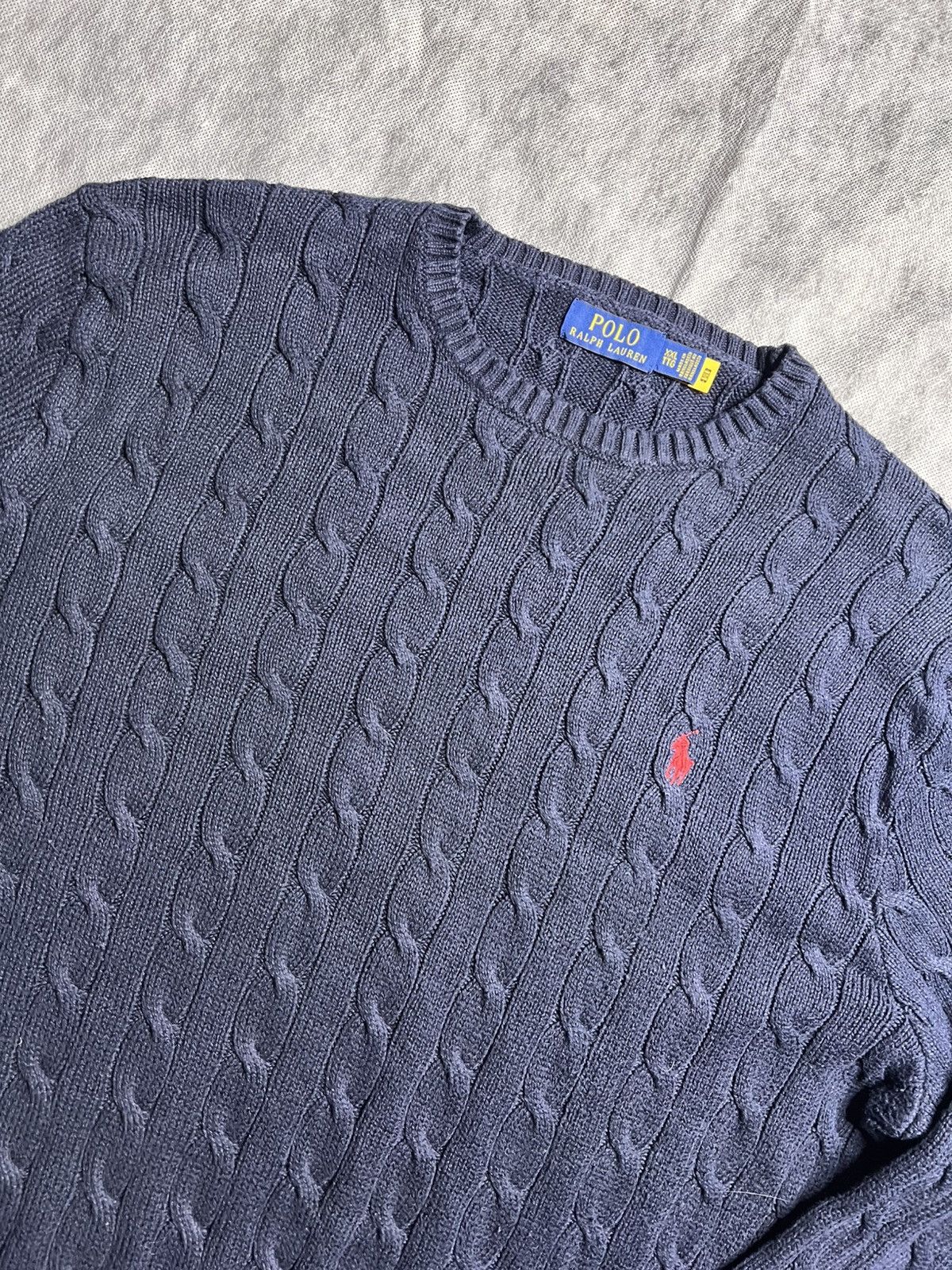 Polo Ralph Lauren Classic Cable Sweater Polo Blue Size US XXL / EU 58 / 5 - 2 Thumbnail
