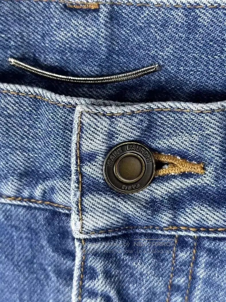 Saint Laurent Paris Saint Laurent Washed Blue Embroidered Jeans. Size US 30 / EU 46 - 4 Thumbnail