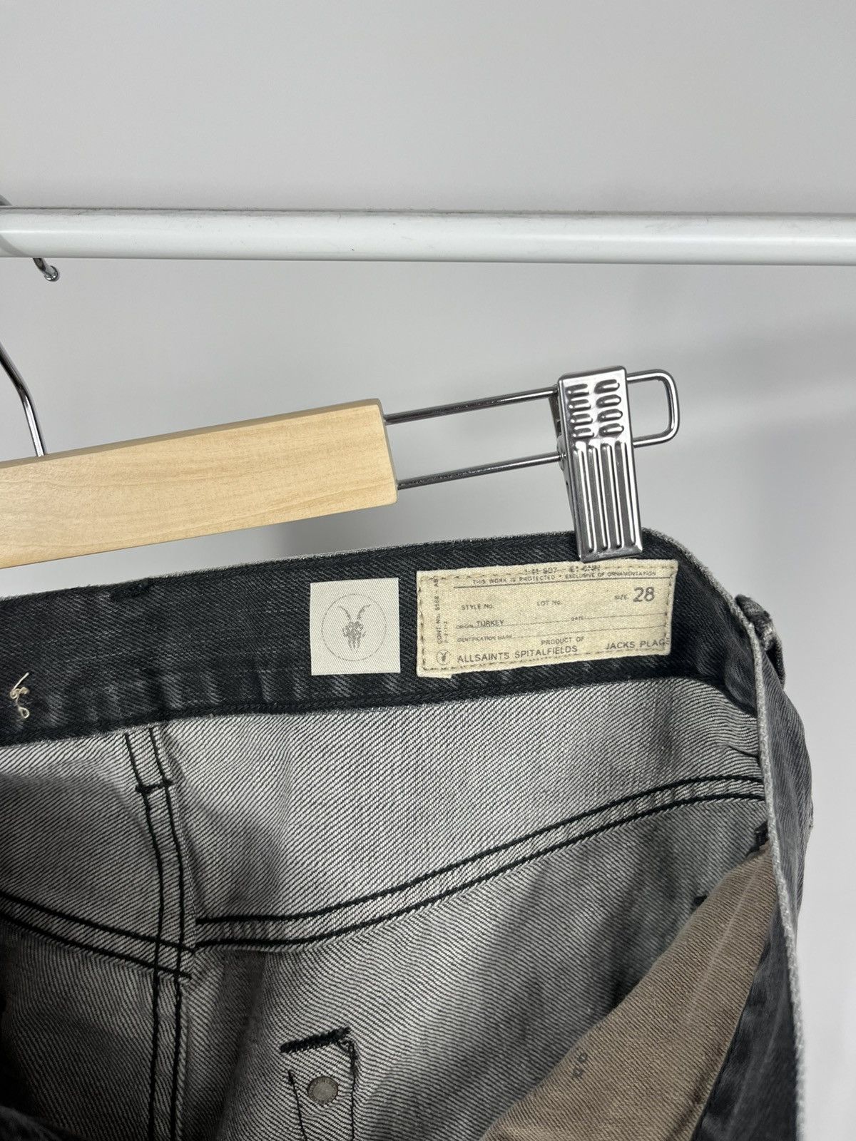 Allsaints AllSaints Mens Black Slim Fit Jeans Size 28 Distressed Size US 28 / EU 44 - 13 Thumbnail