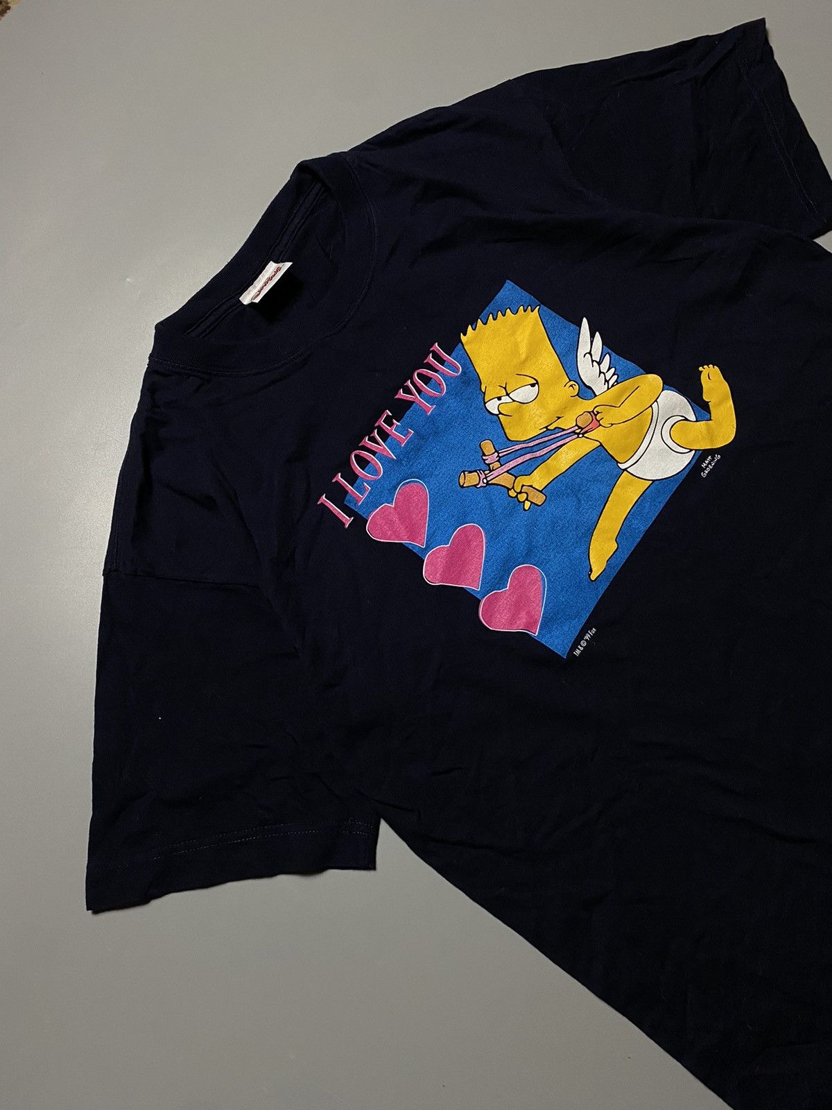 Fox Racing × The Simpsons × Vintage RARE! 1999 The Simpson Matt Groening “I Love You” t-shirt Size US M / EU 48-50 / 2 - 2 Thumbnail