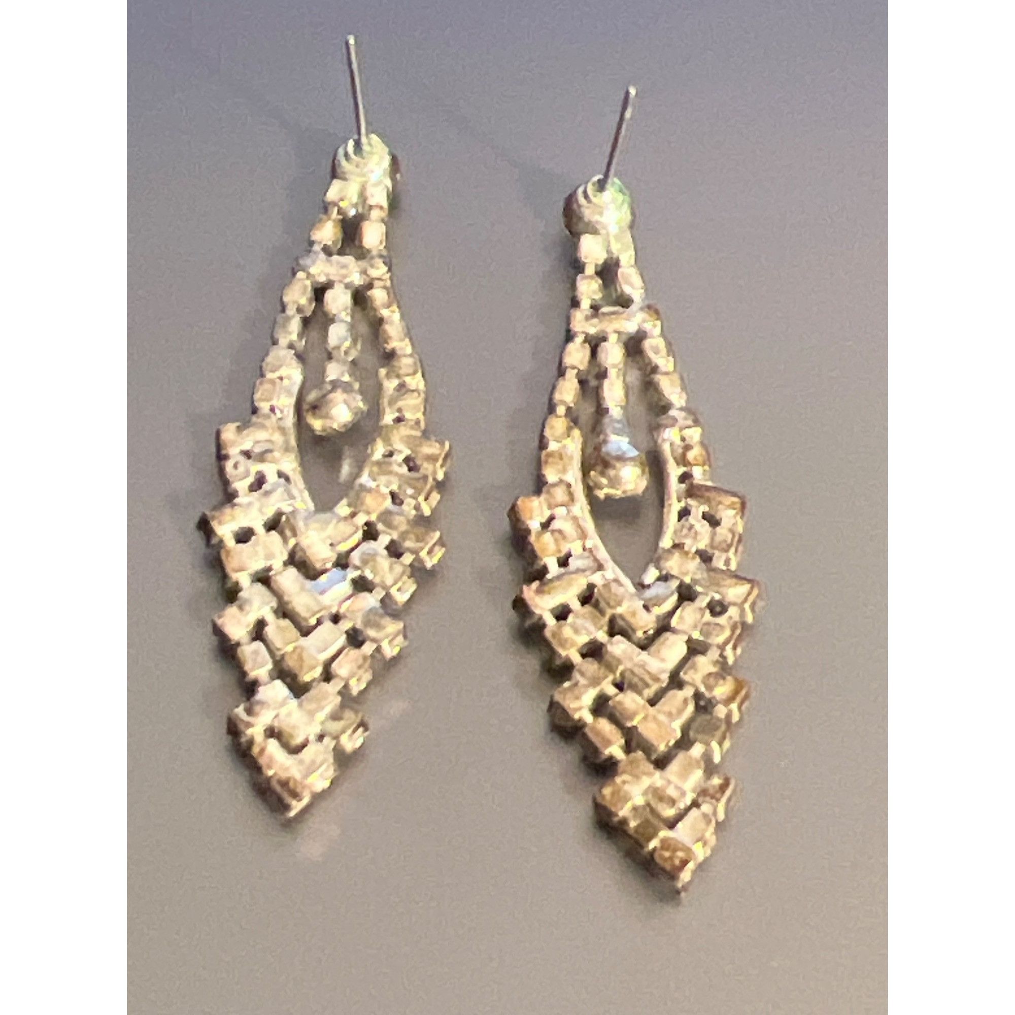Other Vintage Rhinestone Chandelier Statement Earrings Elegant Wed Size ONE SIZE - 4 Thumbnail