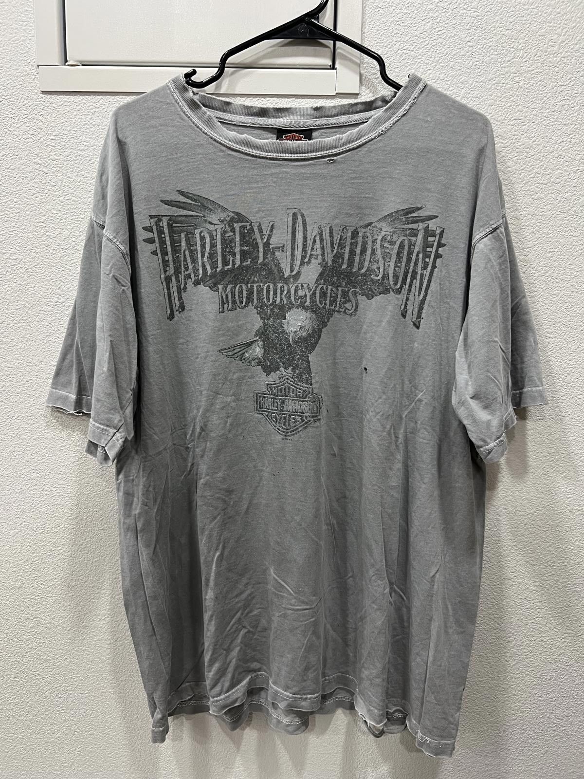 Harley Davidson Y2K Harley Davidson Eagle Tee Thrashed Size US XL / EU 56 / 4 - 1 Thumbnail