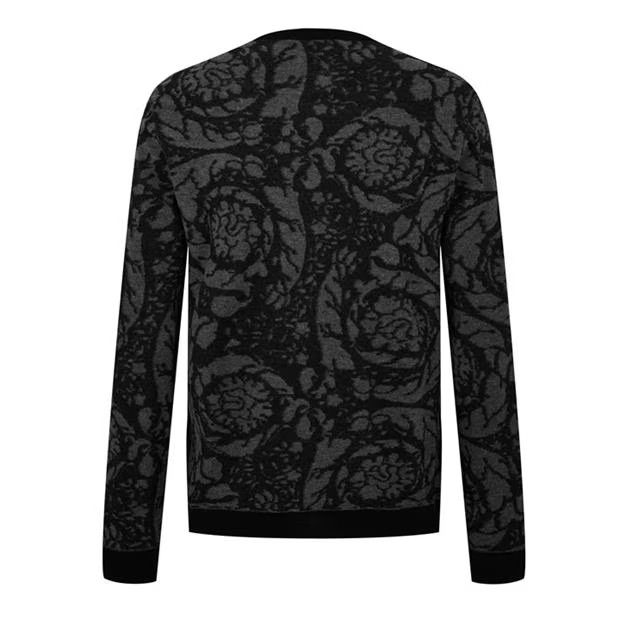 Versace o1g2r1mq0824 Baroque Jumper in Black & Grey Size US L / EU 52-54 / 3 - 2 Thumbnail