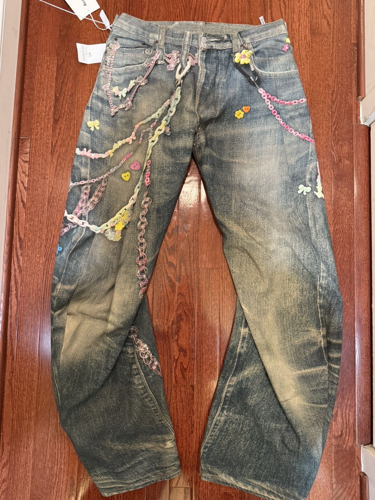 Acne Studios Acne Studio 2006 Trompe Kawaii Chain Jeans Size US 36 / EU 52 - 1 Thumbnail