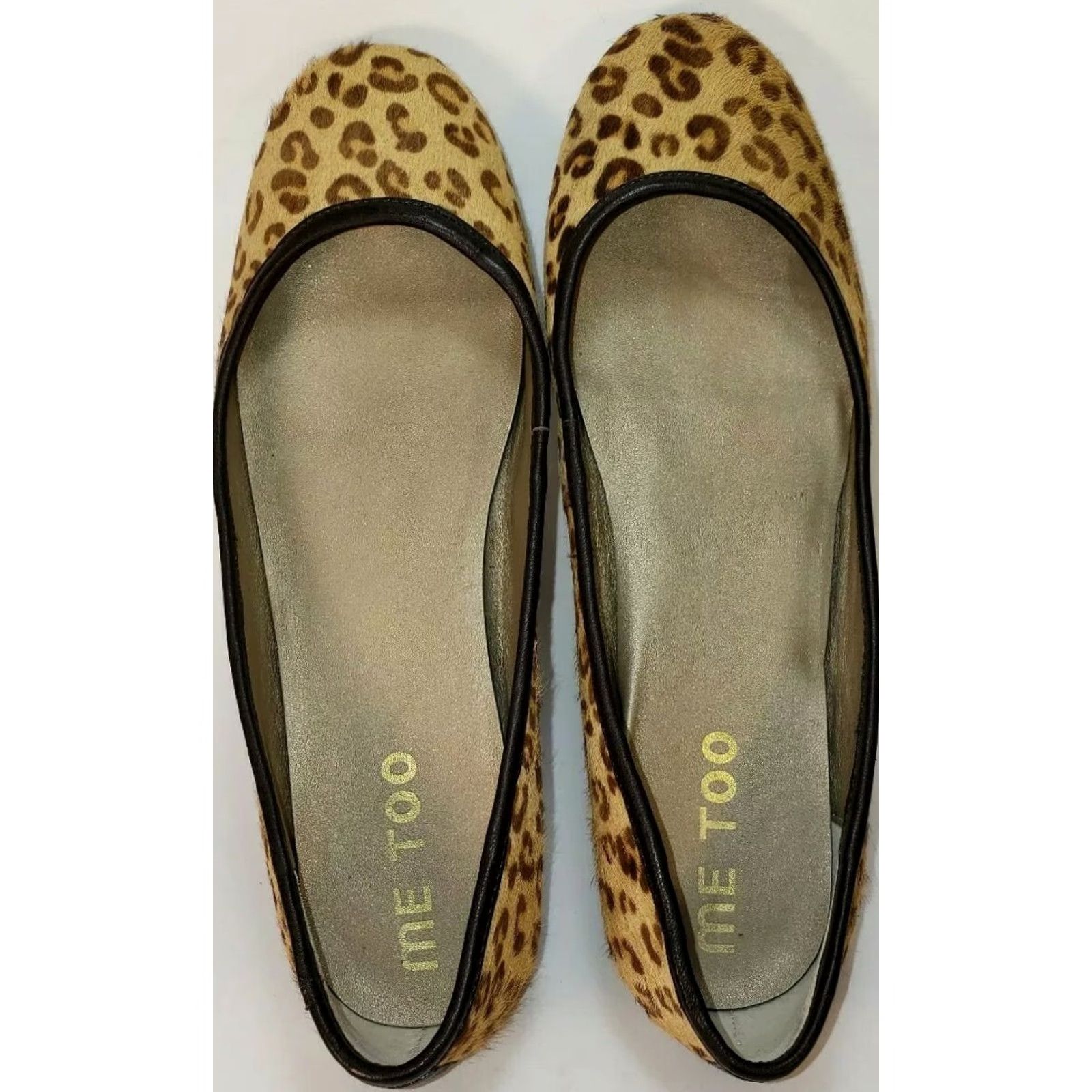 Vintage Me Too Linda Women's Flats Size 8M Leopard Pattern Hair On Leather Insole Leather Upper Ballet Flats Classics Size US 8 / IT 38 - 6 Thumbnail