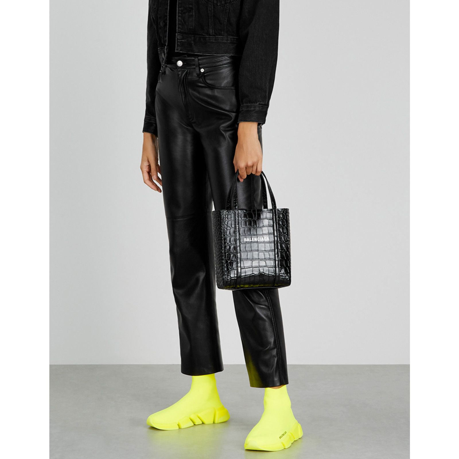 Balenciaga Speed 2.0 Sock Fluo Logo High Top Knit Trainer Sneaker 37 Size US 7 / IT 37 - 5 Thumbnail