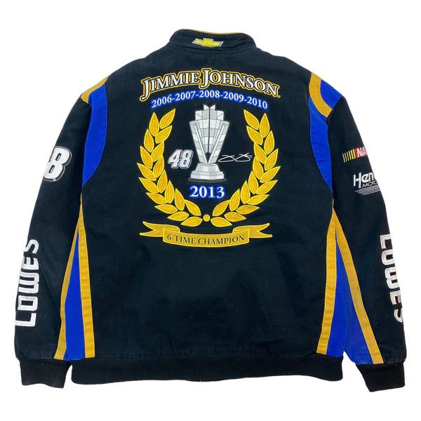 image of Nascar Jimmy Johnson Champion Racing Jacket Black, Men's (Size 2XL)