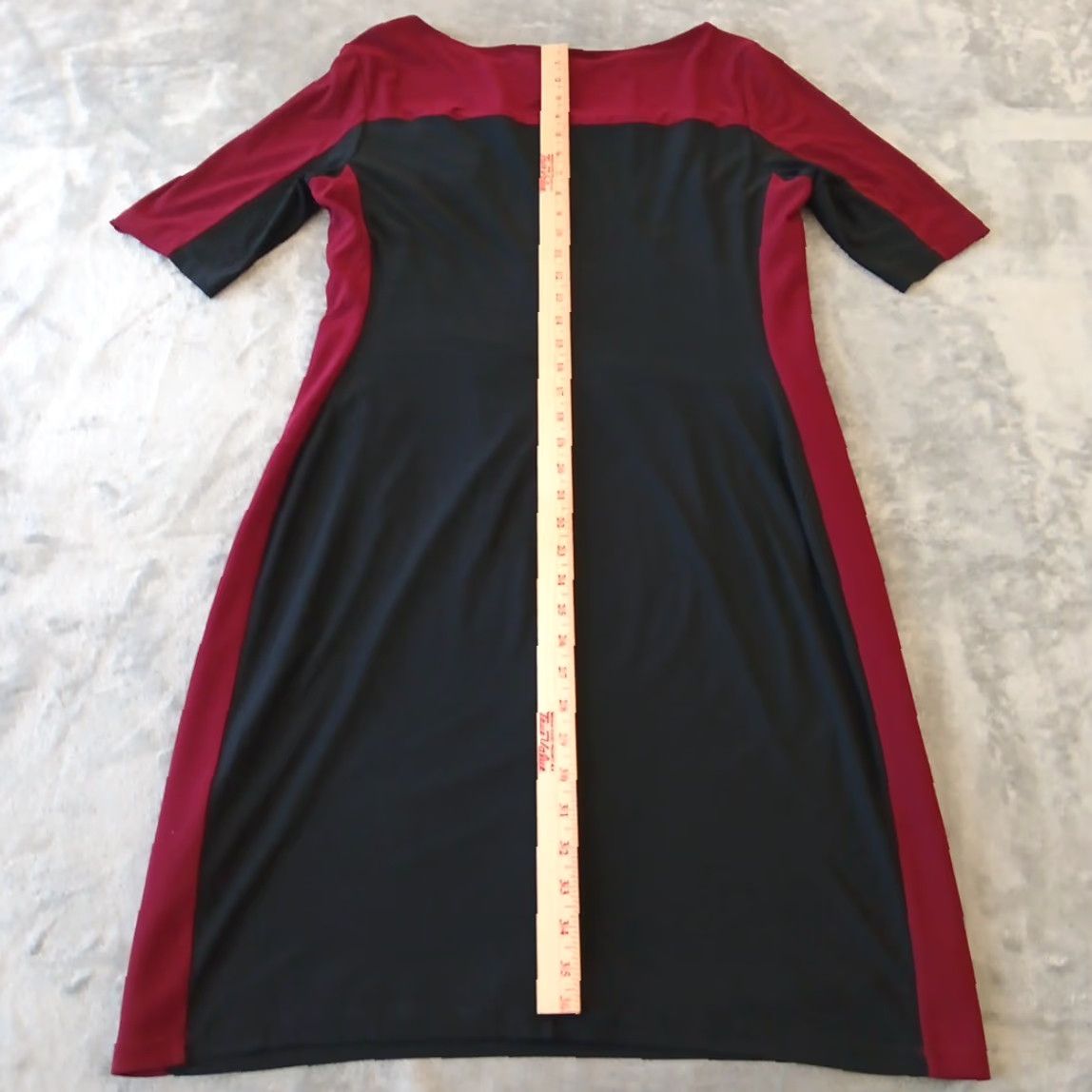Chaps Chaps Dress Sheath XL Black Red Short Sleeve Ruched Lined Knee Length Party/Cocktail Vintage No (not vintage) Size 40" / US 18 - 6 Thumbnail