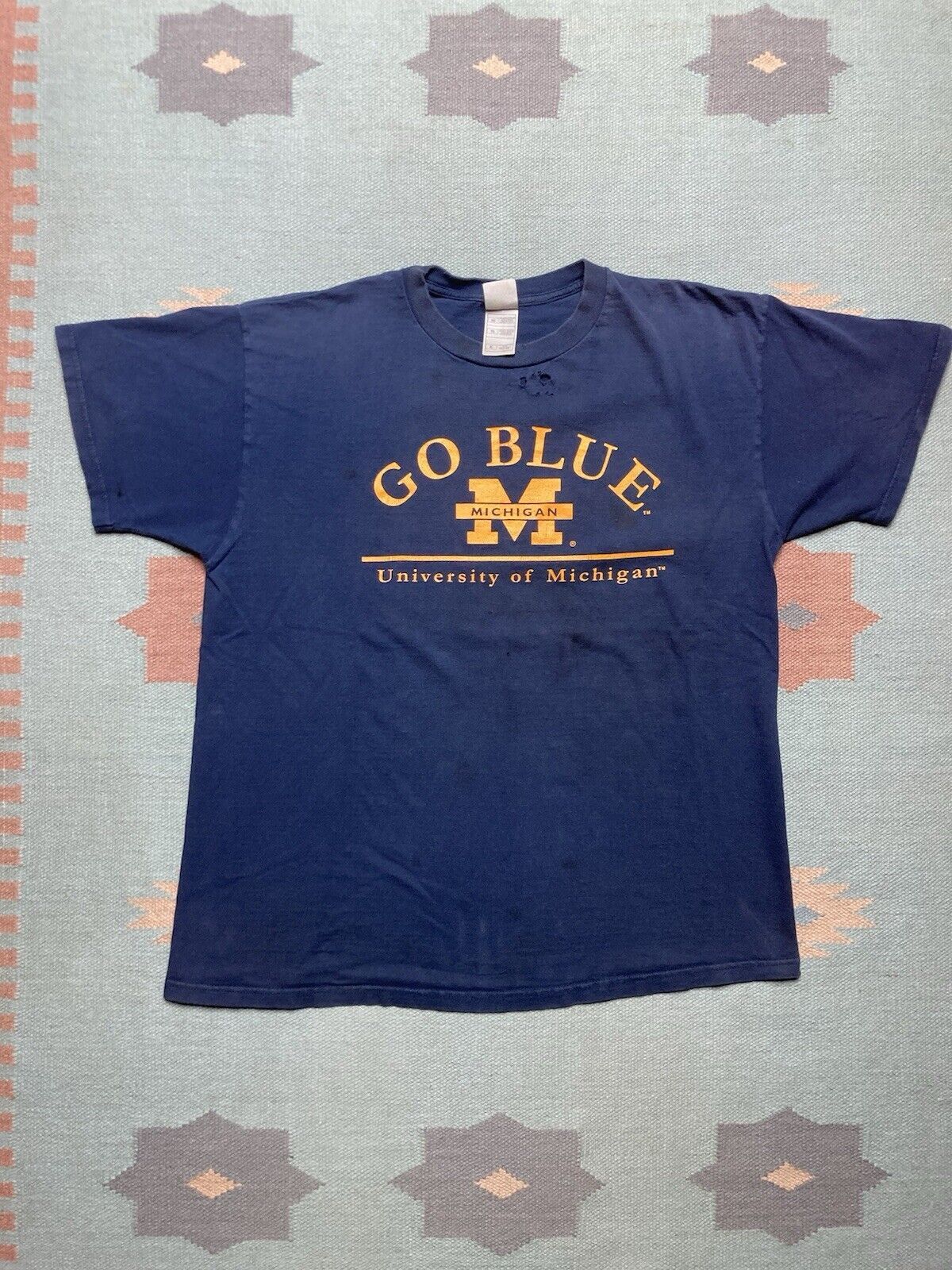 Vintage t shirt university of Michigan wolverines go blue NCAA XL Size US XL / EU 56 / 4 - 1 Thumbnail