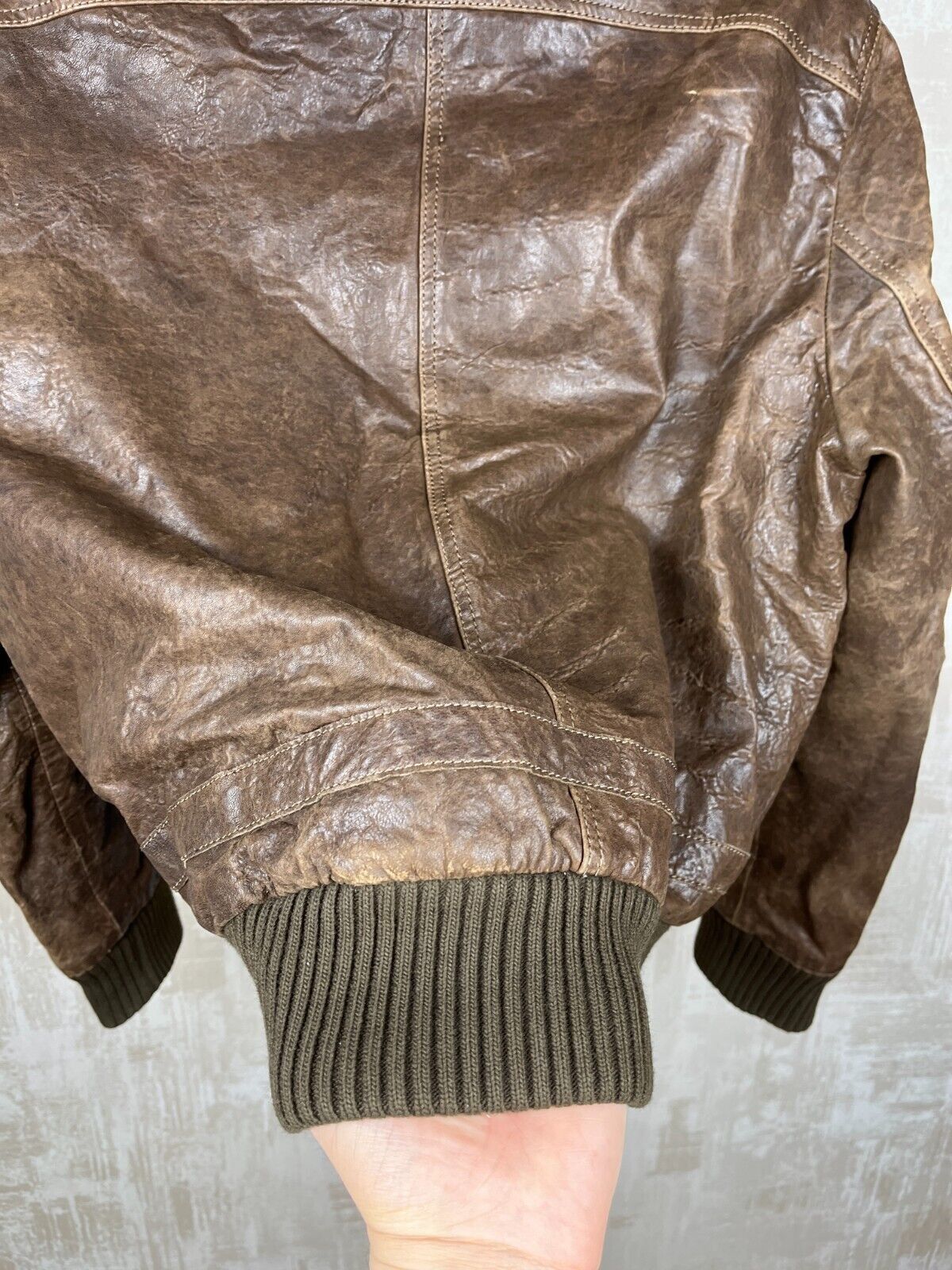 Hugo Boss Hugo Boss Orange Aviator Leather Bomber Jacket Distressed Size US M / EU 48-50 / 2 - 20 Thumbnail