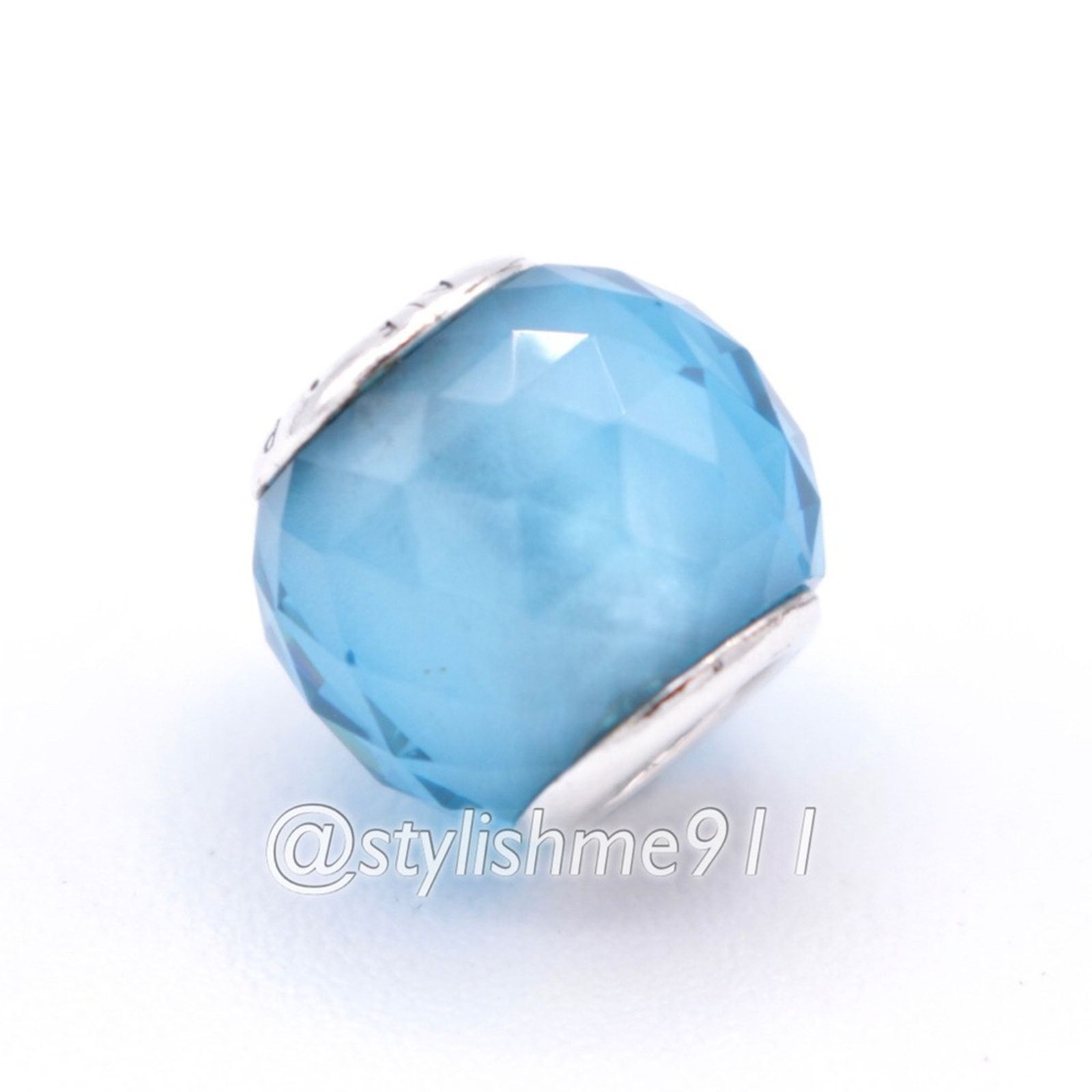 pandora PANDORA Petite Facets Charm with Synthetic Blue Quartz Size ONE SIZE - 6 Thumbnail