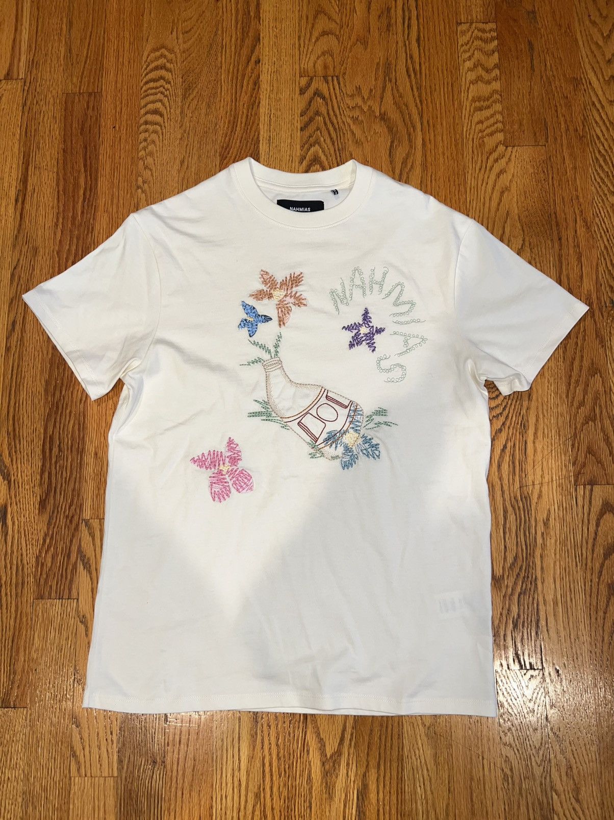 Nahmias NAHMIAS EMBROIDERED T-SHIRT (cream) Size US S / EU 44-46 / 1 - 1 Thumbnail