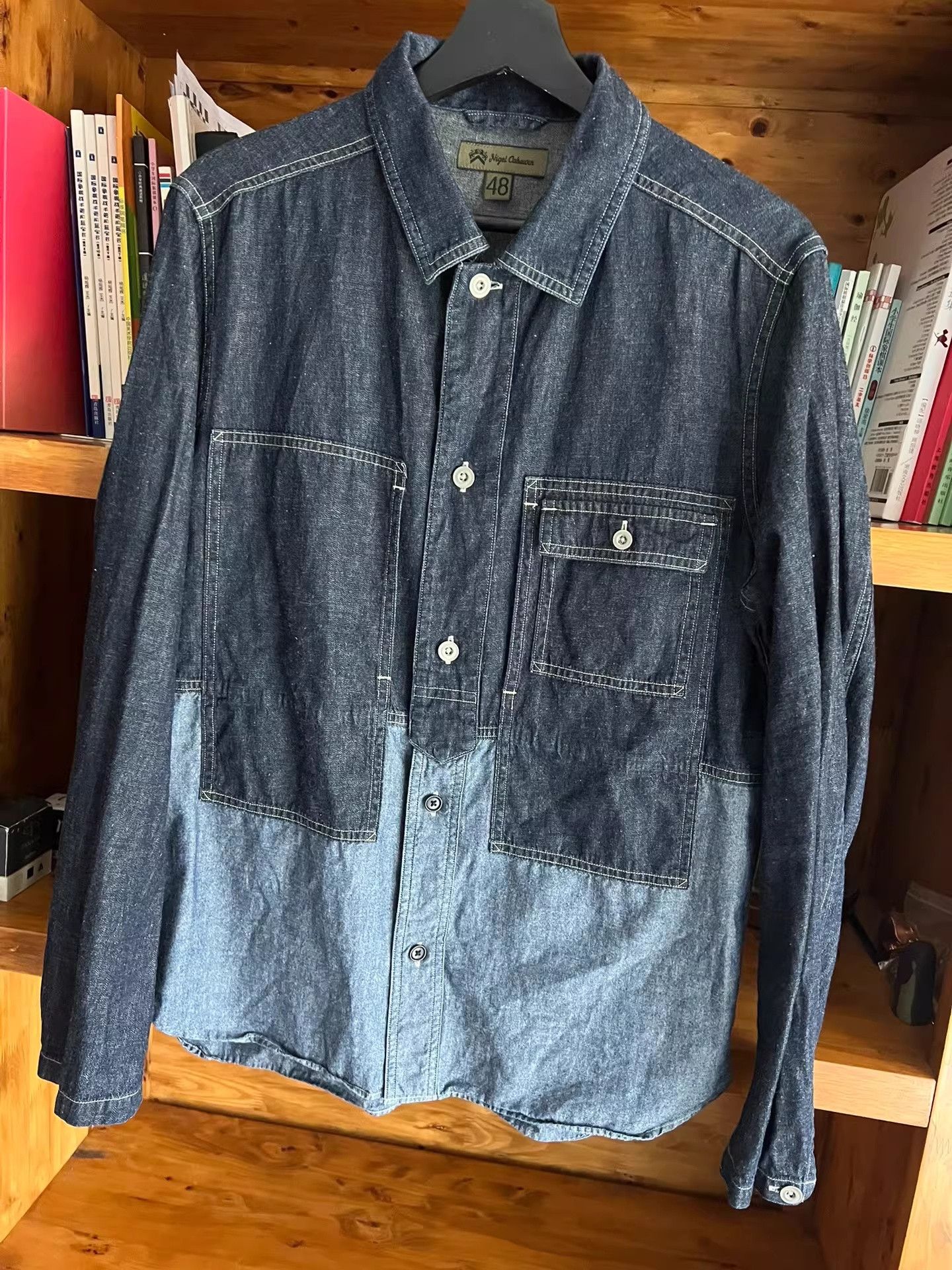 Nigel Cabourn Nigel Cabourn Indigo Patchwork Work Shirt Size US M / EU 48-50 / 2 - 3 Thumbnail