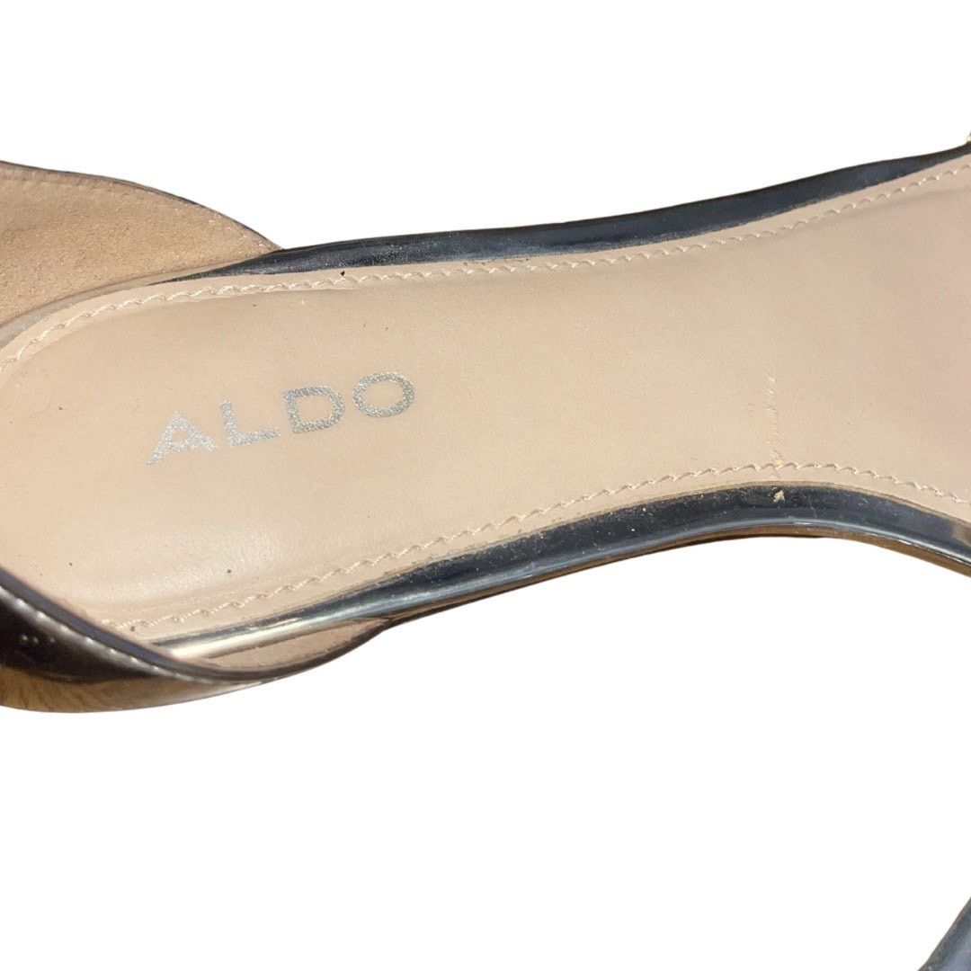 Aldo Kerina Mini Wedge Silver Rhinestone Sparkler Sandal Dressy Size US 8.5 / IT 38.5 - 5 Thumbnail