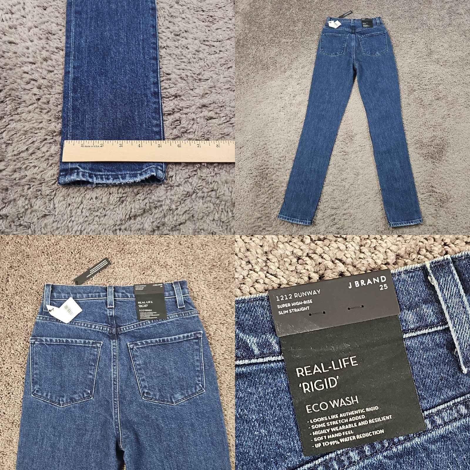 J Brand J Brand Jeans Womens Slim Straight High Rise Distressed Stretch Denim 25 Regular 23x30 Blue Label Jeans Size 42" / US 20 - 8 Thumbnail