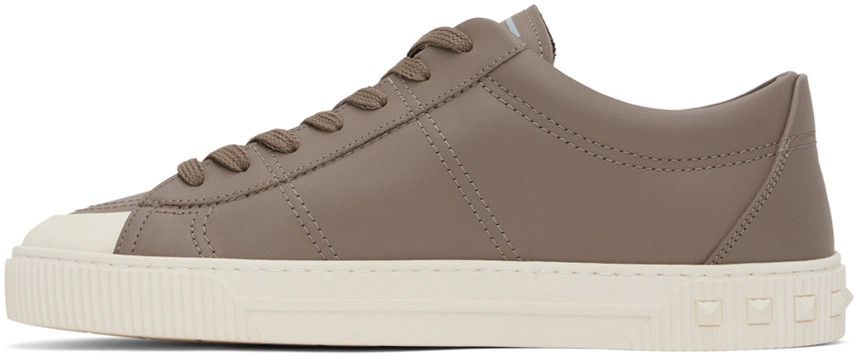 Valentino o1y0525 Logo Leather Low-Top Sneakers in Brown Size US 12 / EU 45 - 2 Thumbnail