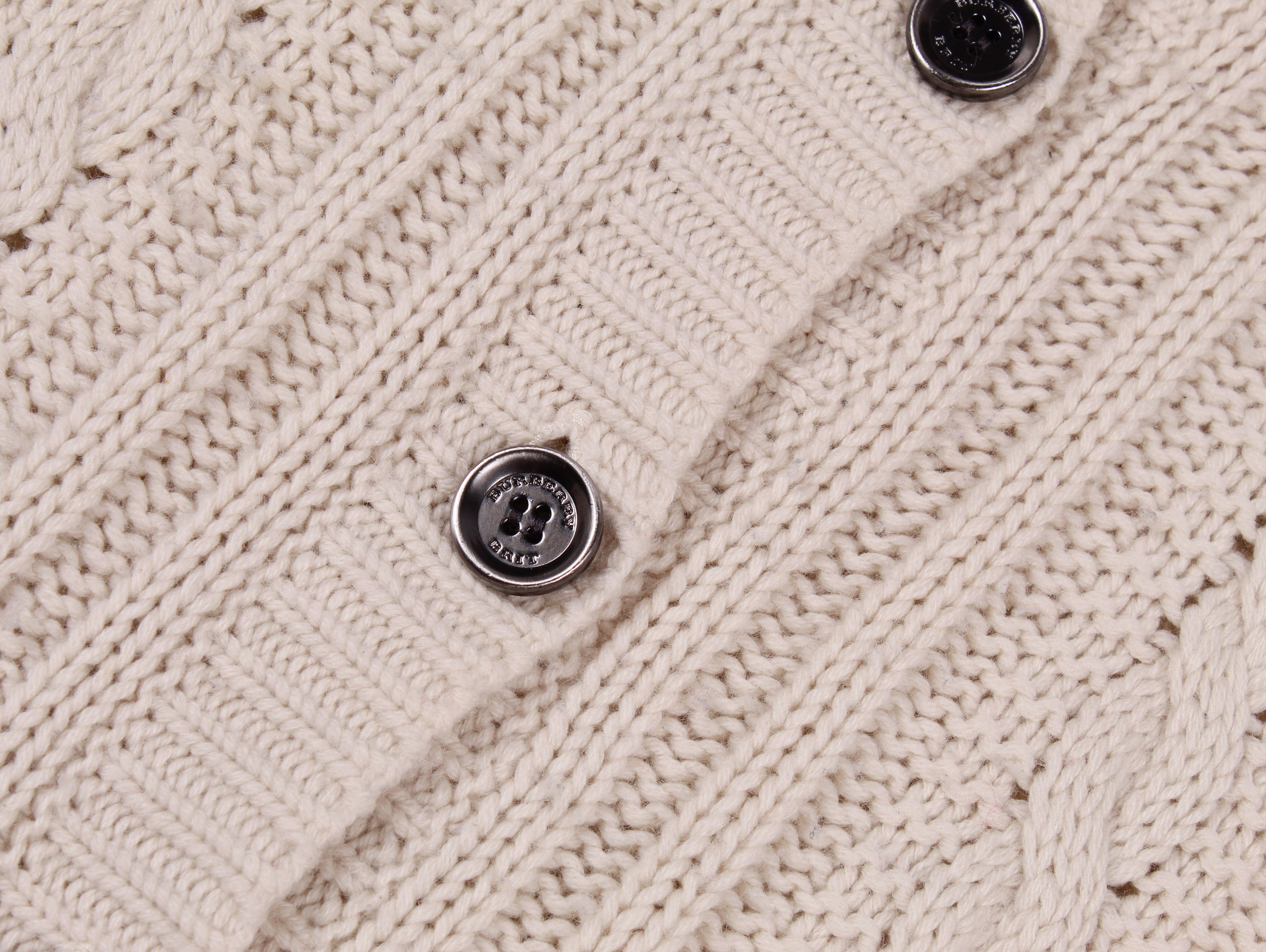 Burberry Burberry Wool Cashmere Cable Knit Cardigan Size M / US 6-8 / IT 42-44 - 4 Thumbnail