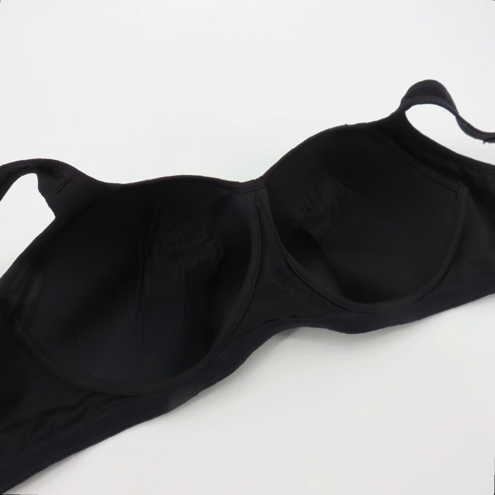 Vintage Vanity Fair Sport Bra 38D Black Wireless Lined Full Figure 71500 Women Size ONE SIZE - 7 Thumbnail
