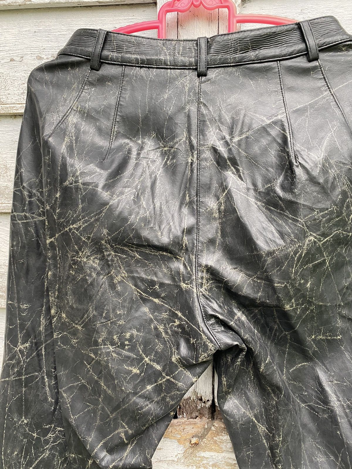 Designer Norma Kamali Bell Bottom Resin Coating Pant Size US 27 - 7 Thumbnail
