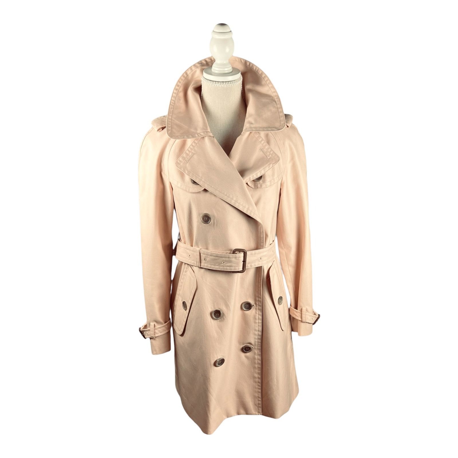 Coach Coach Quartz Pink Double Breasted Belted Trench Coat Size 4 Size S / US 4 / IT 40 - 1 Thumbnail
