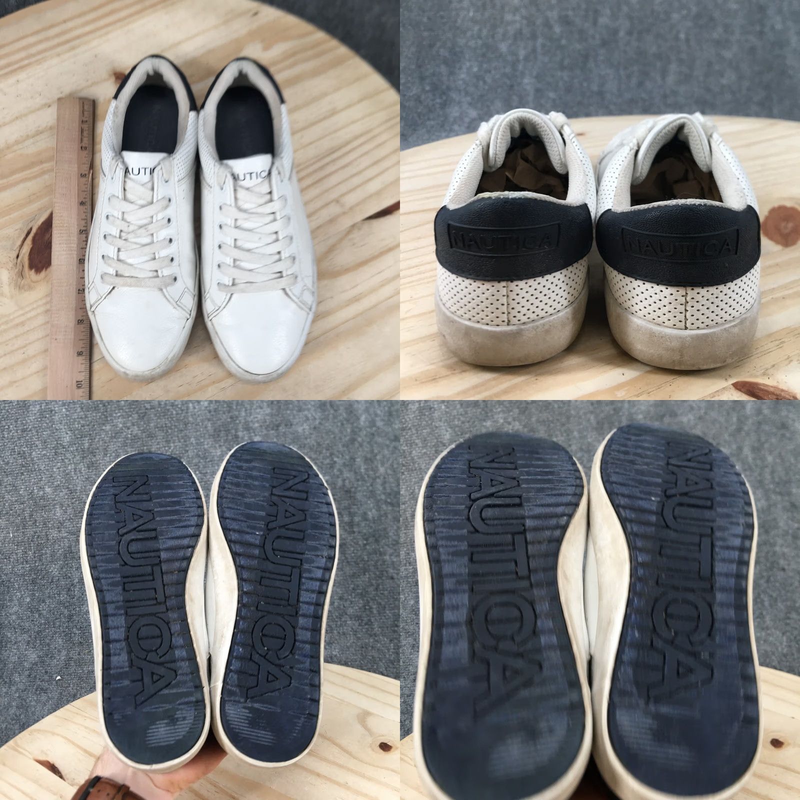 Nautica Nautica Sneaker Womens 7 White Esmae Round Toe Laced Up Casual Faux Leather Size US 7 / IT 37 - 8 Thumbnail