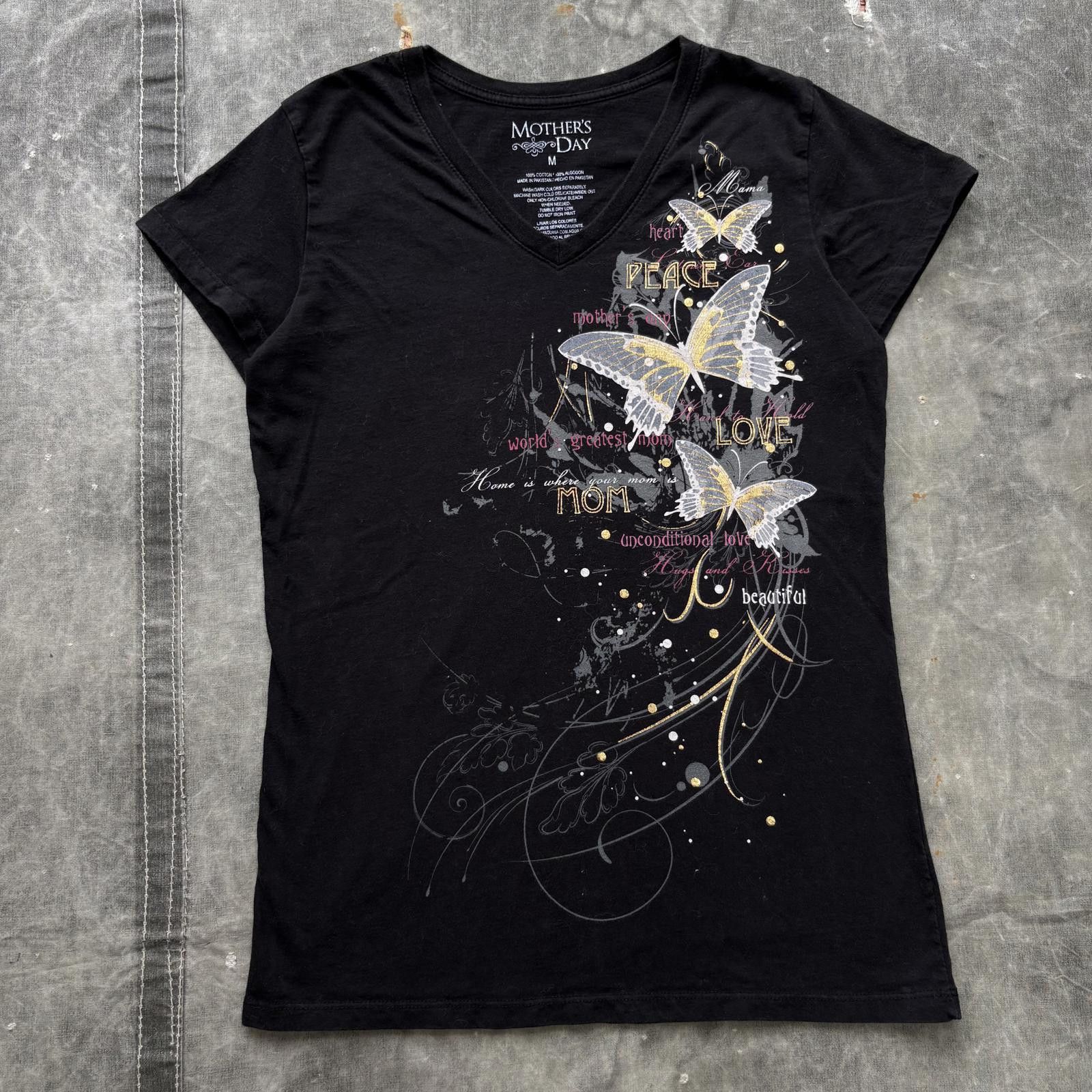 Vintage Vintage Y2K Affliction Mother’s Day Butterfly Grunge Shirt Size M / US 6-8 / IT 42-44 - 1 Thumbnail