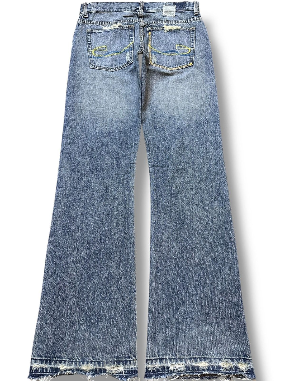 Cout de la Liberte Vintage Coats Of Arms Famock Flare Grunge Distressed Denim Size US 31 - 6 Thumbnail