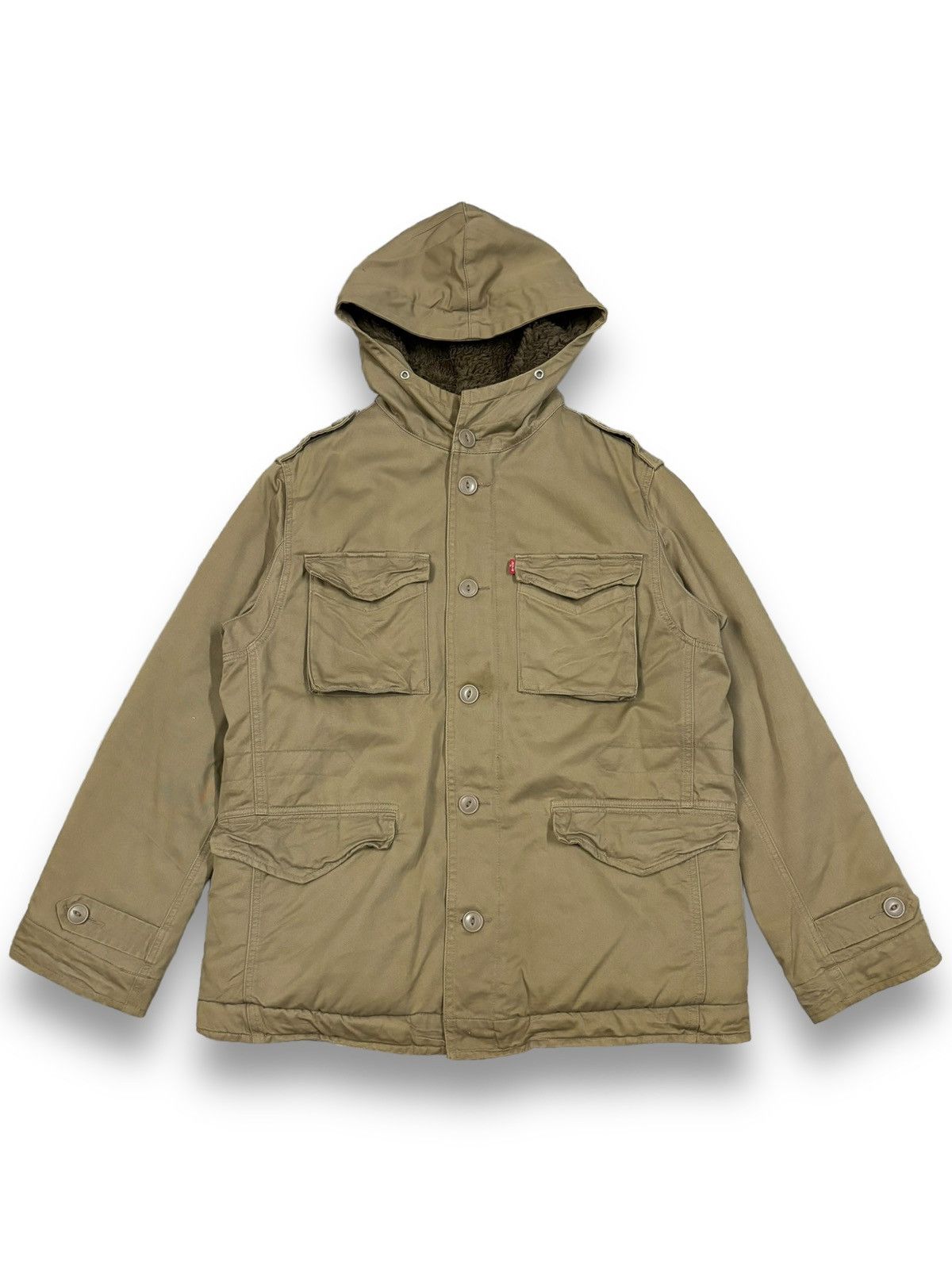 Vintage 90s Levis Red Tab Thrashed Utility Field Jacket