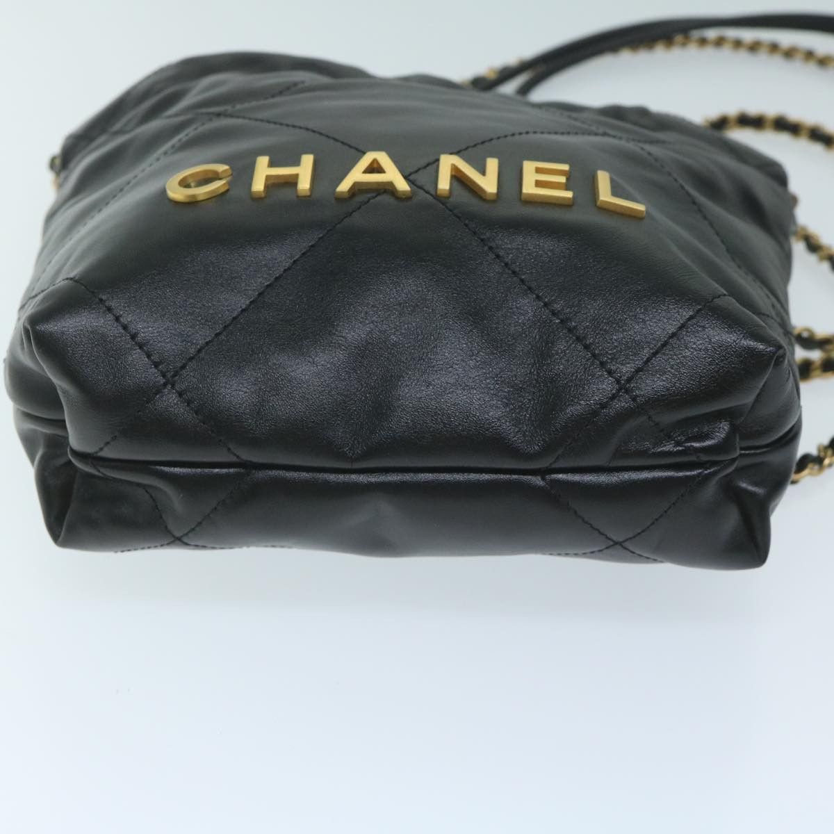 Chanel CHANEL CHANEL 22 Chain Hand Bag Leather Black As3980 CC Size ONE SIZE - 5 Thumbnail