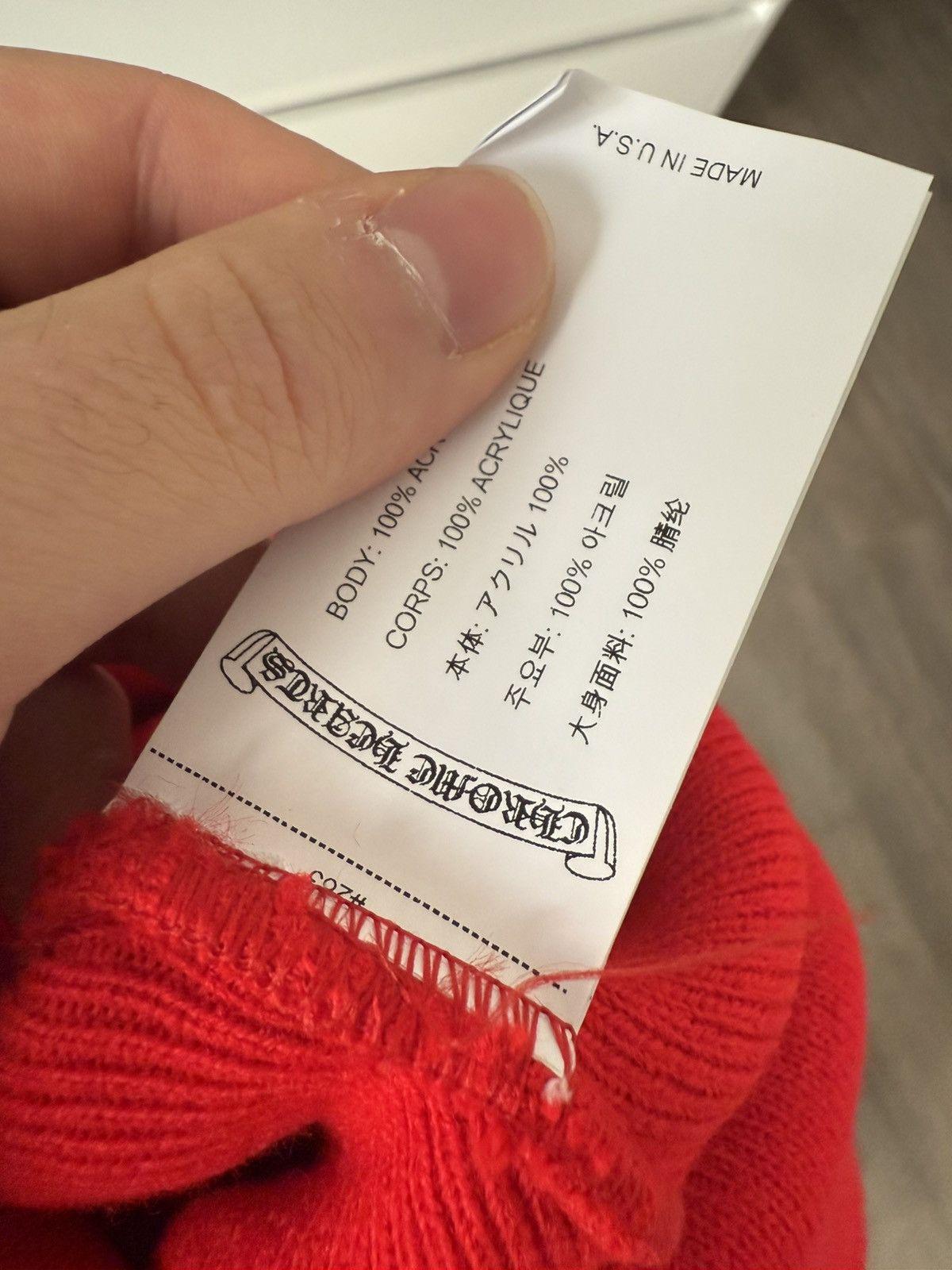 Chrome Hearts Chrome Hearts Red Logo Beanie Red Size ONE SIZE - 8 Thumbnail
