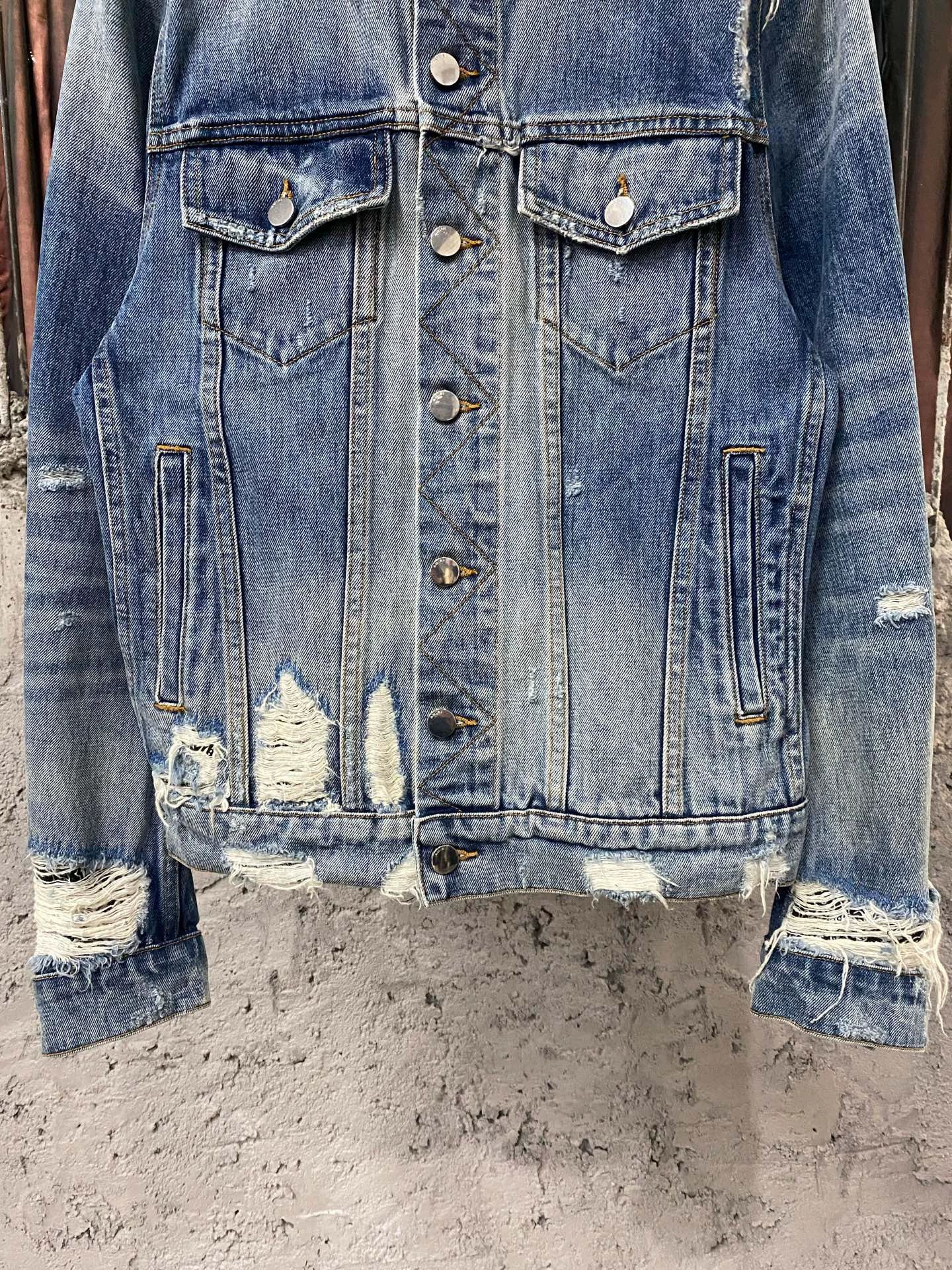 Amiri Amiri Camo Distressed Denim Jacket XS Size US XS / EU 42 / 0 - 4 Thumbnail