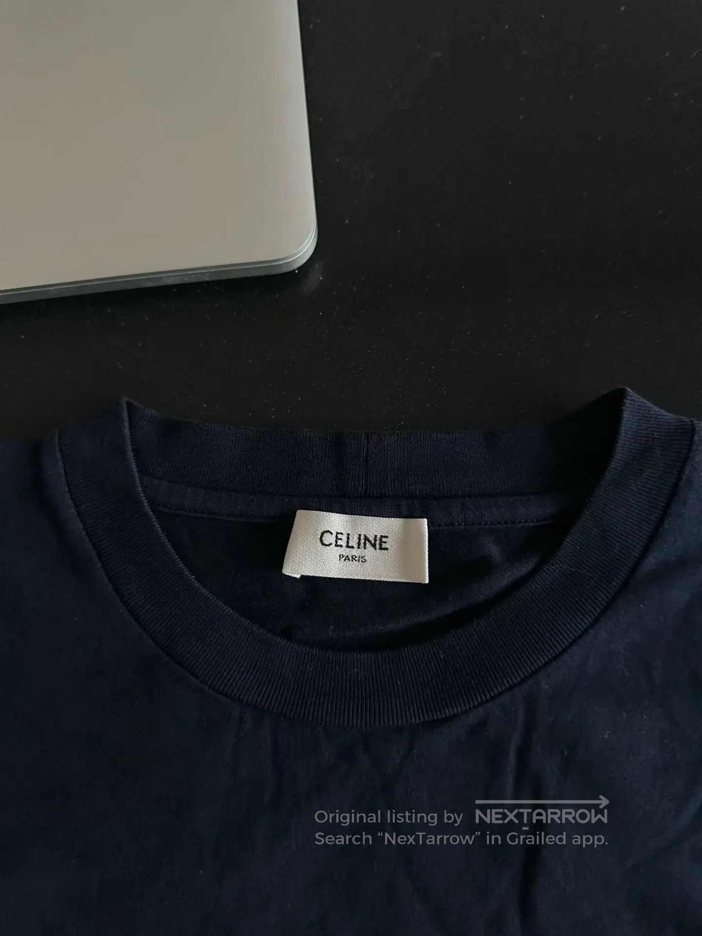 Celine CELINE Dark Blue Logo Short Sleeve| Size US M / EU 48-50 / 2 - 3 Thumbnail