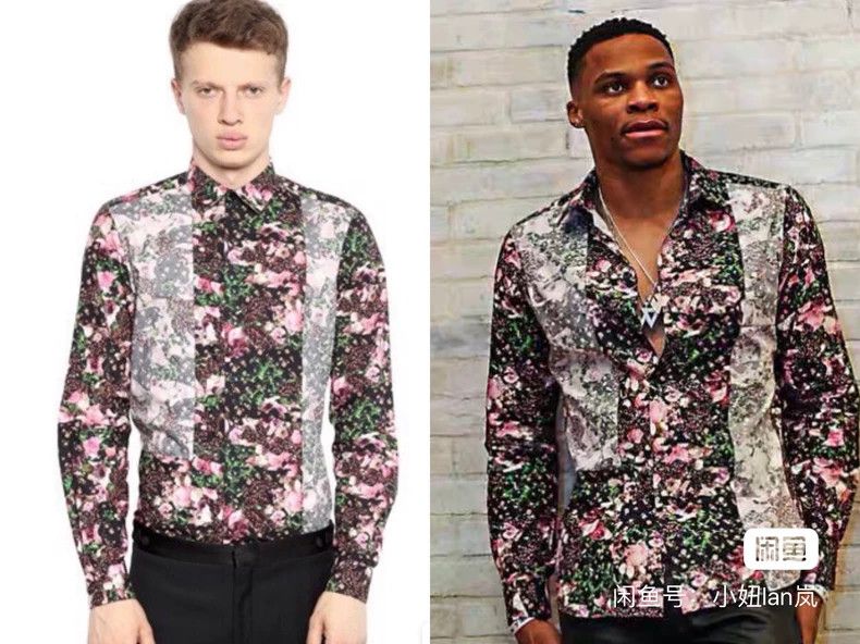 Givenchy Givenchy Men's Size 42 Flower Print Long-sleeved Slim-fit Size US XL / EU 56 / 4 - 3 Thumbnail