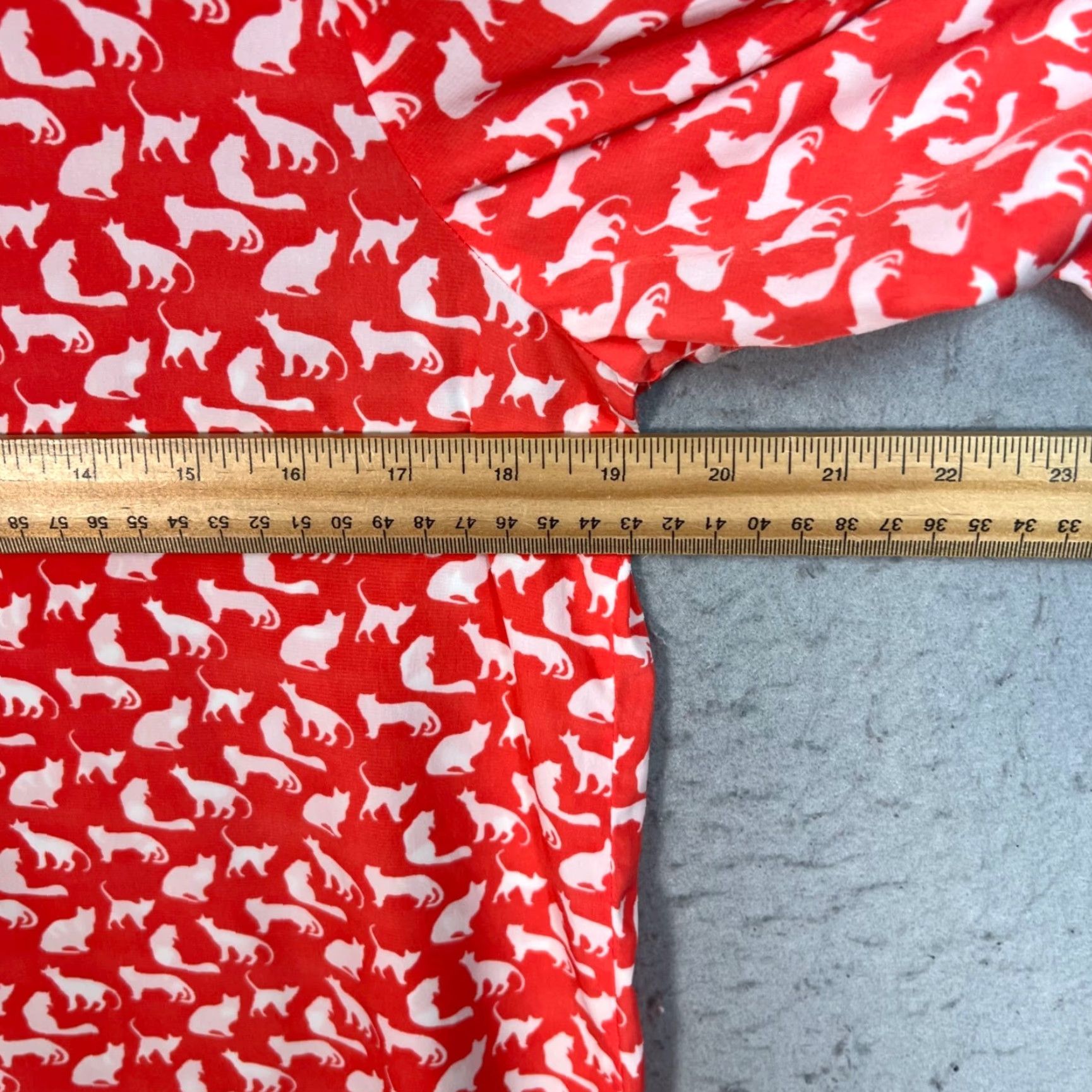 Gap Gap Cat Print Dress Womens Medium Red & White Pockets Knee Length Shift Size M / US 6-8 / IT 42-44 - 5 Thumbnail