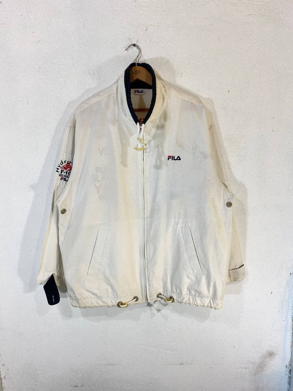 image of Avant Garde x Fila Vintage Fila F-109 Hydro Gear Sailing Jacket Nice Design in White (Size XL)