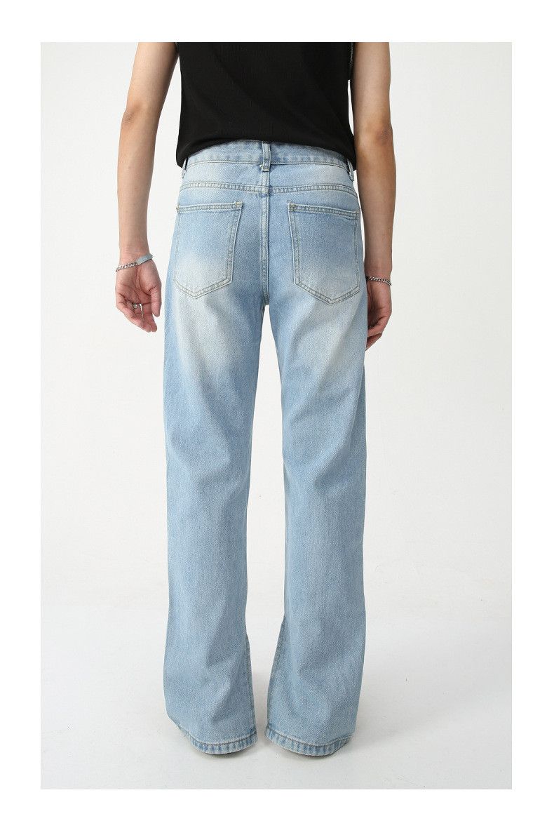 Japanese Brand Japanese retro light blue split slim jeans Size US 32 / EU 48 - 6 Thumbnail