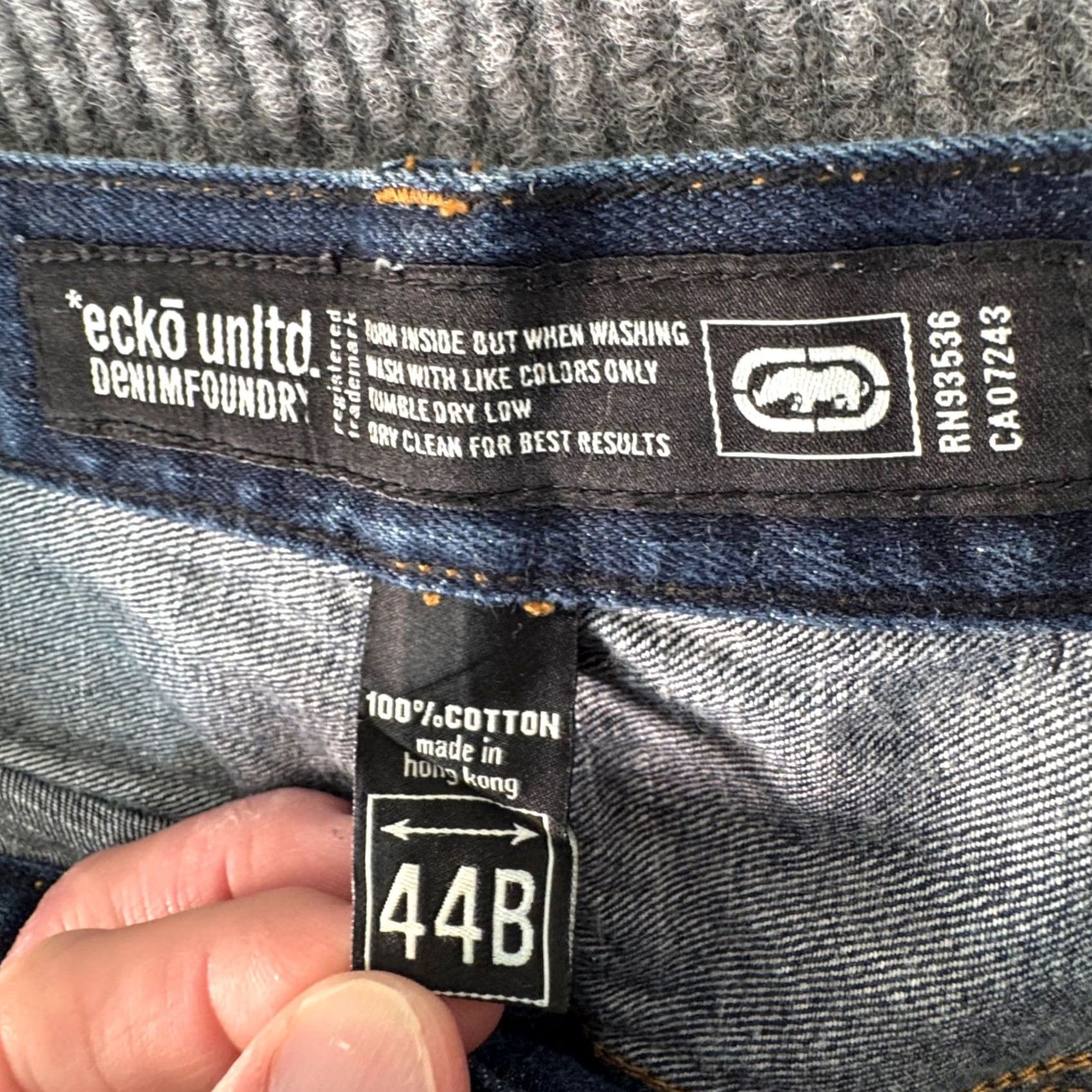Ecko Unltd. VTG Ecko Unltd Jeans Foundry Straight Leg Baggy 44B Mens 1990s Denim Five-Pocket Blues Menswear Size US 44 / EU 60 - 3 Thumbnail