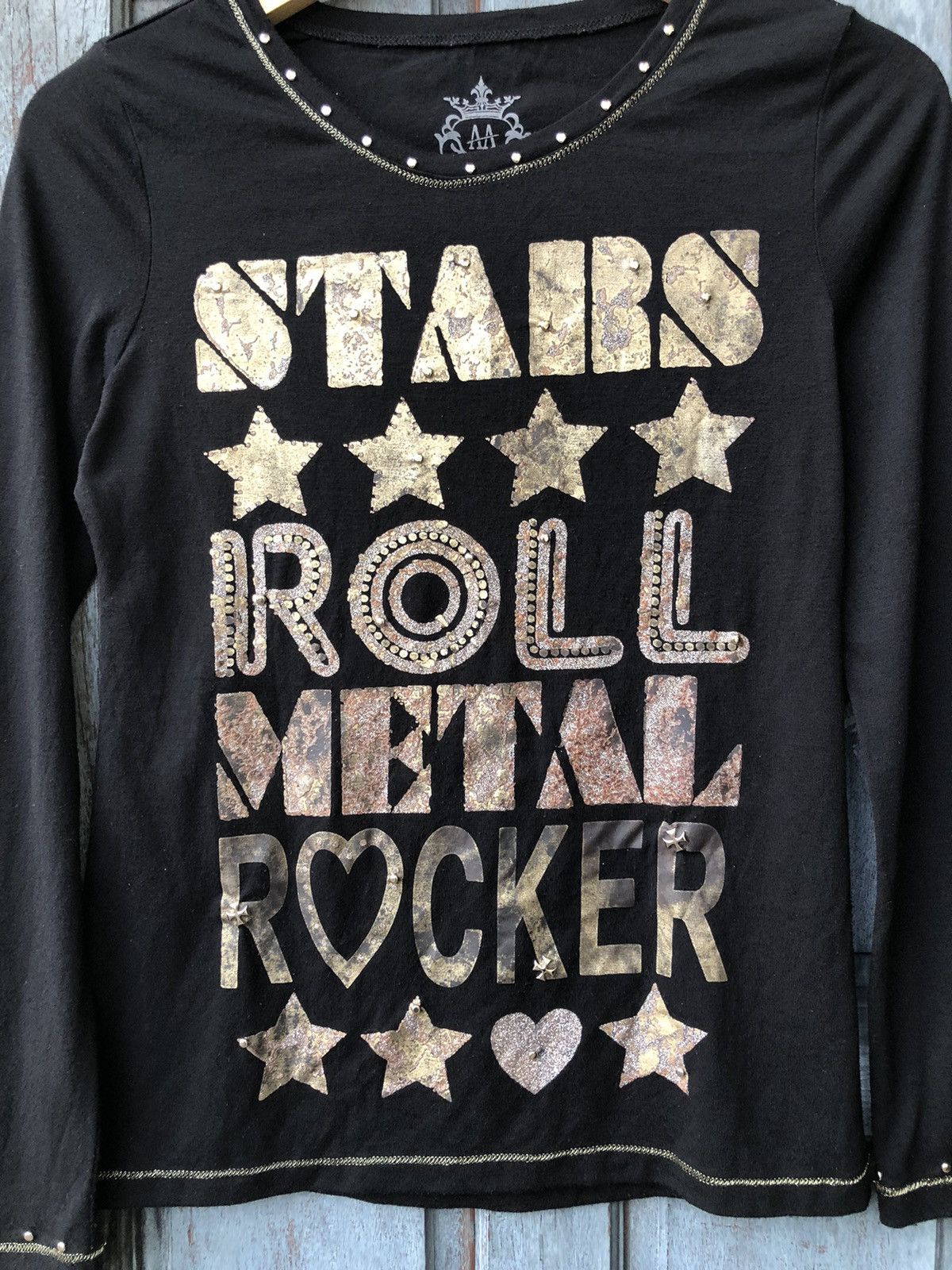 If Six Was Nine Japanese Studded Stars Roll Metal Rocker Poem Badass Style Size M / US 6-8 / IT 42-44 - 5 Thumbnail
