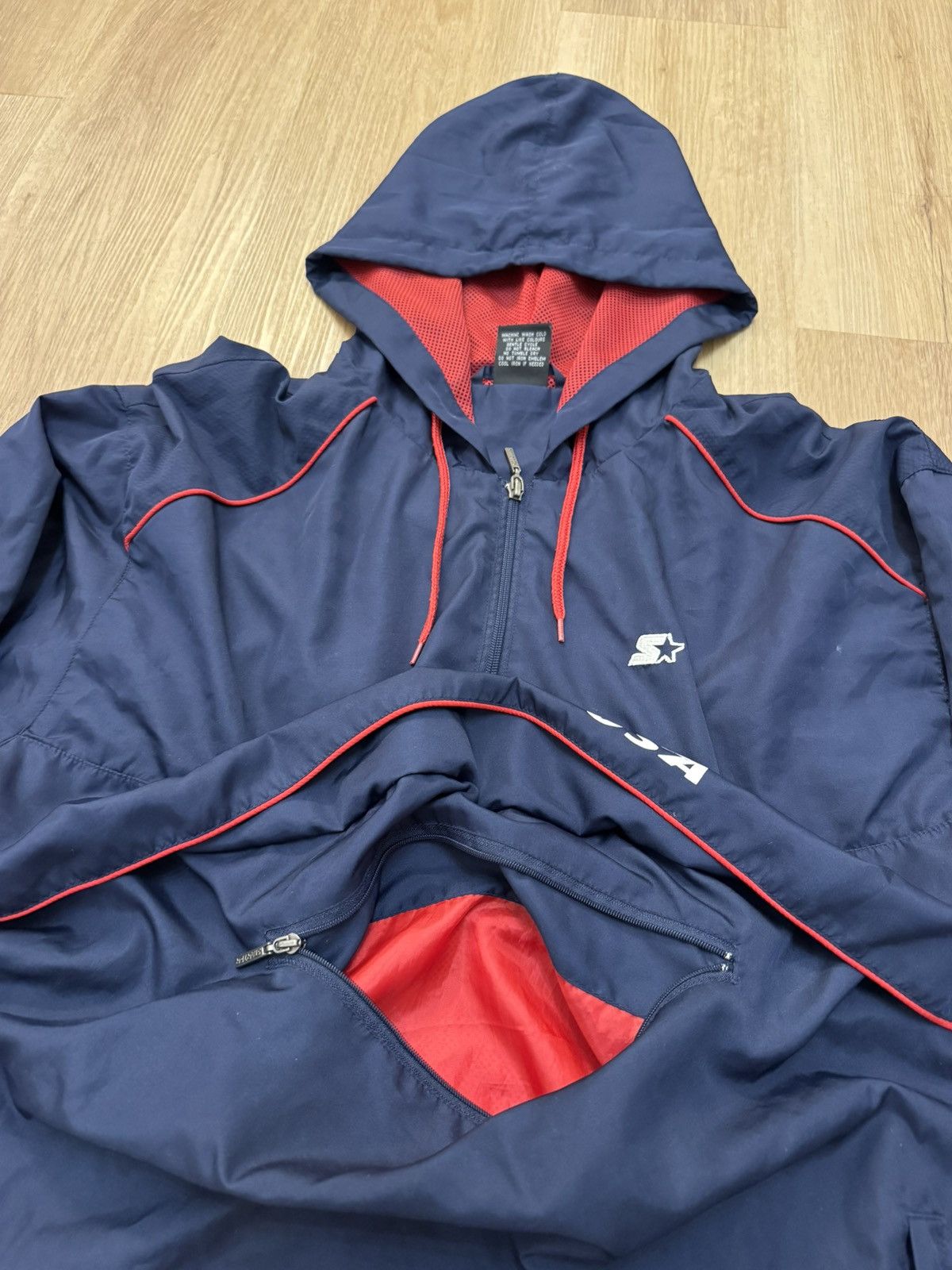 Starter Starter USA Anorak Jacket Light Navy Zip Hood size L Size US L / EU 52-54 / 3 - 11 Thumbnail