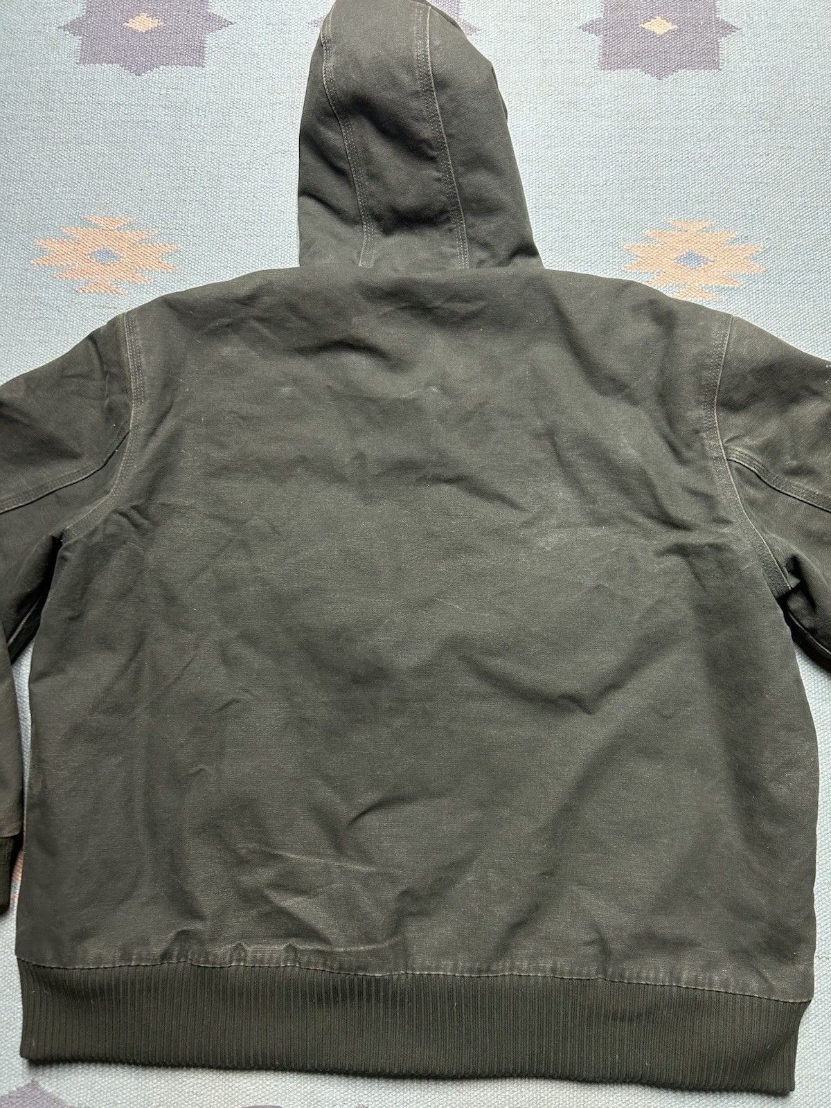 Vintage Vtg Carhartt hooded work jacket J130 MOS moss green faded XL Size US XL / EU 56 / 4 - 8 Thumbnail