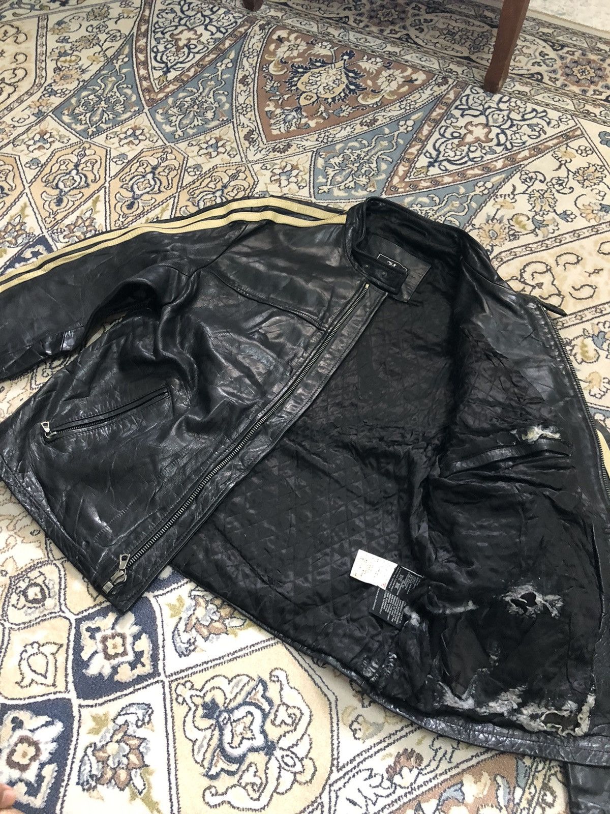 Tommy Hilfiger Rare❗️Tommy Hilfiger Premium Cafe Racer Leather Jacket Size US L / EU 52-54 / 3 - 17 Thumbnail