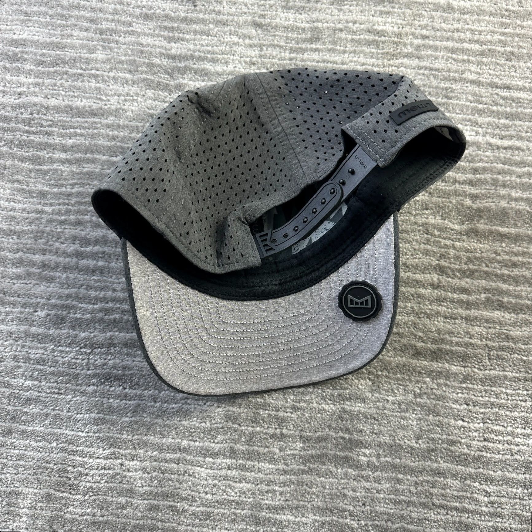 melin Melin Hat Cap Mens Adjustable Gray Classic Strap Back A Game Hydro Baseball Cap Size ONE SIZE - 4 Thumbnail