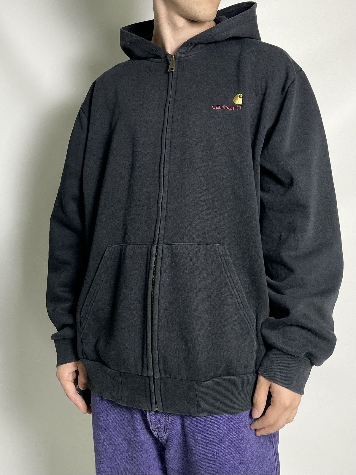 Carhartt Carhartt WIP 🌆 black faded hooded work squad hoodie jacket Size US XXL / EU 58 / 5 - 1 Thumbnail