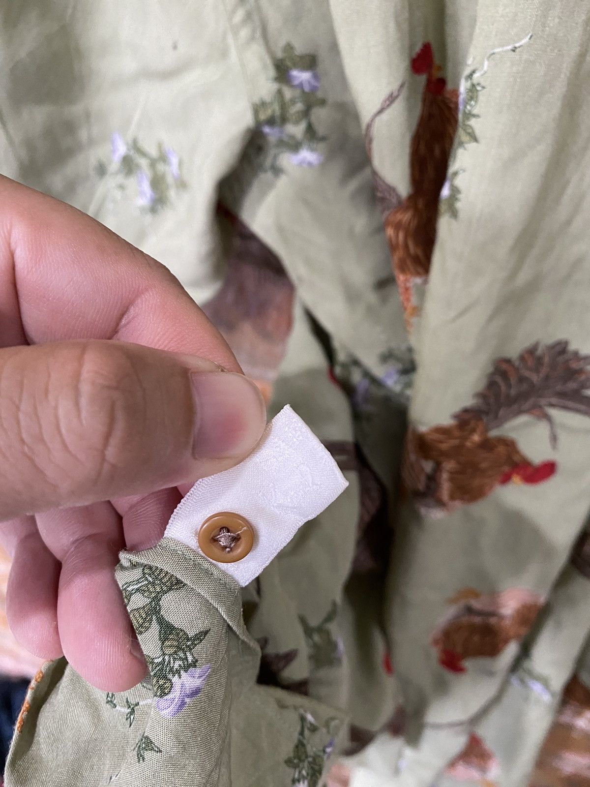 Yoshiyuki Konishi 1990s 🔥SAMPLE Karl Helmut Rooster Rayon button up Size XL / US 12-14 / IT 48-50 - 14 Thumbnail