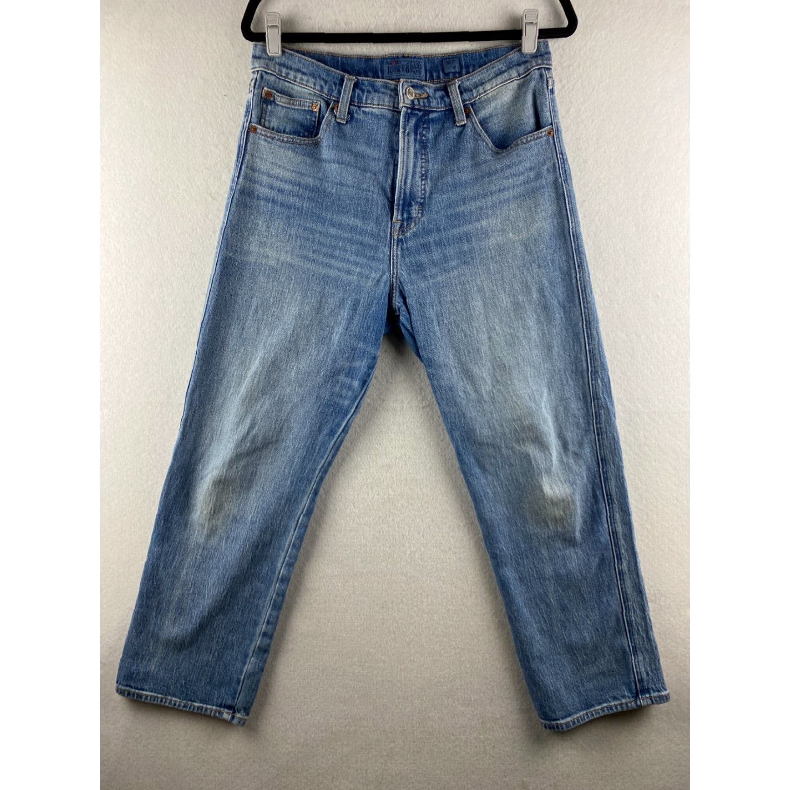 Lucky Brand Lucky Brand Jeans Womens 10 / 30 Blue Straight Crop Distressed Denim Size 24" / US 00 / IT 34 - 2 Thumbnail