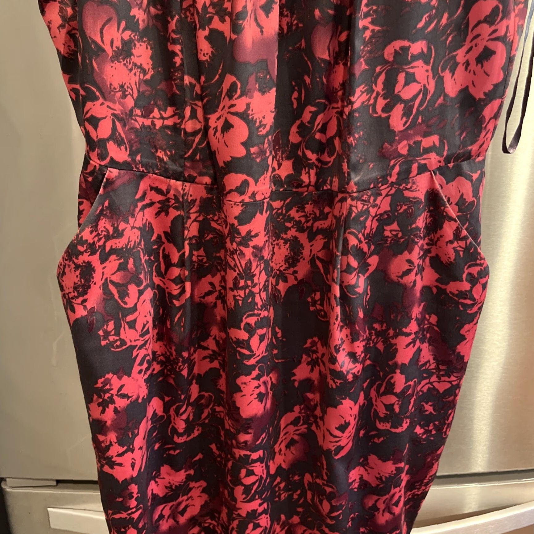 Vintage Long Tall Sally Dress Pink Gray Floral Pockets Round Neck Short Sleeves Size 16 Women Size 38" / US 16 / IT 52 - 6 Thumbnail