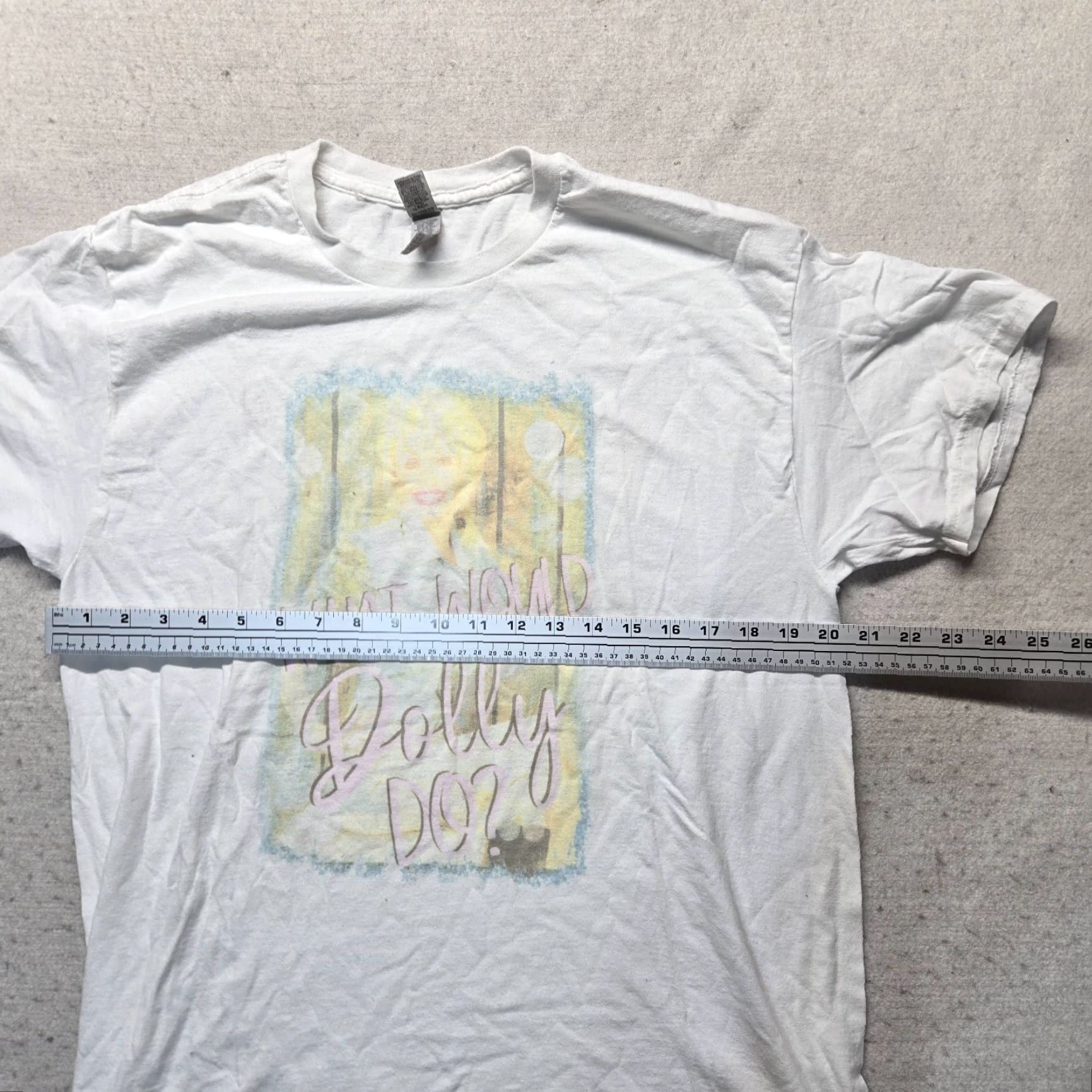 Vintage What Would Dolly Do Women's Shirt Adult L White Short Sleeve Cotton Crew Neck T-Shirt Size M / US 6-8 / IT 42-44 - 4 Thumbnail